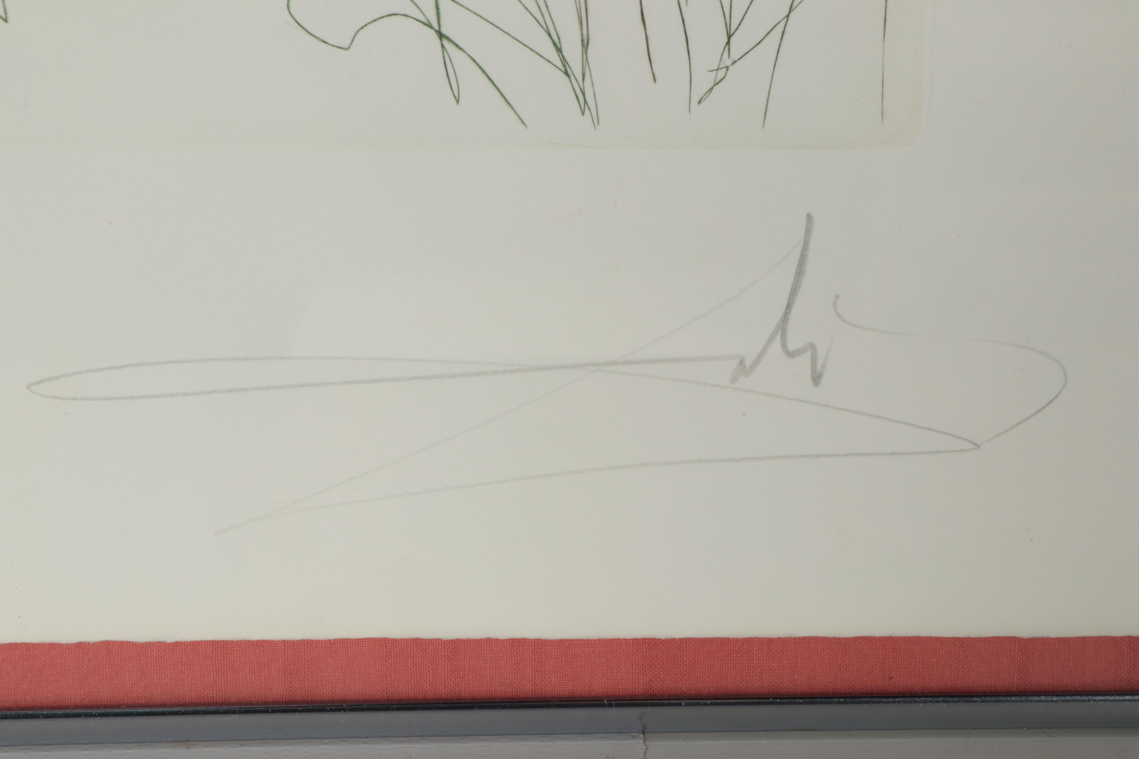 Salvador Dalí Color Etching "Adam and Eve," 1972