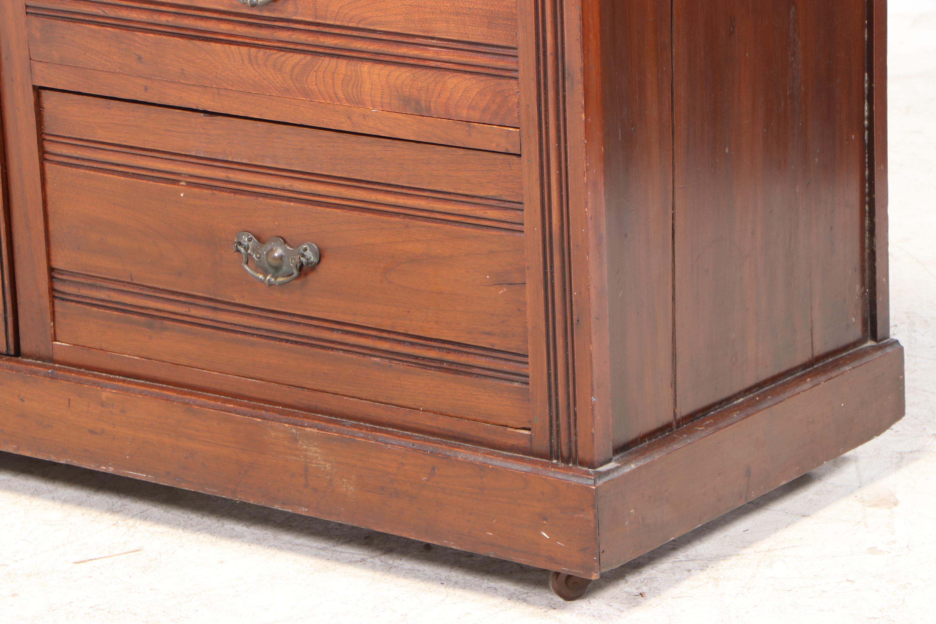 Victorian Cherry Finish Chest of Drawers, Late 19th Century