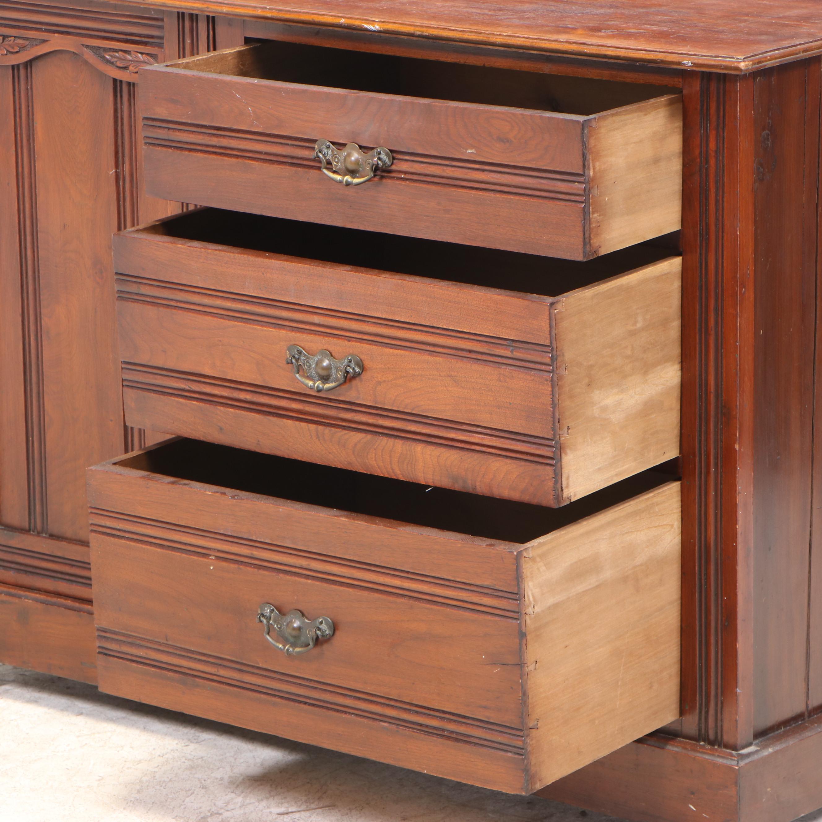 Victorian Cherry Finish Chest of Drawers, Late 19th Century