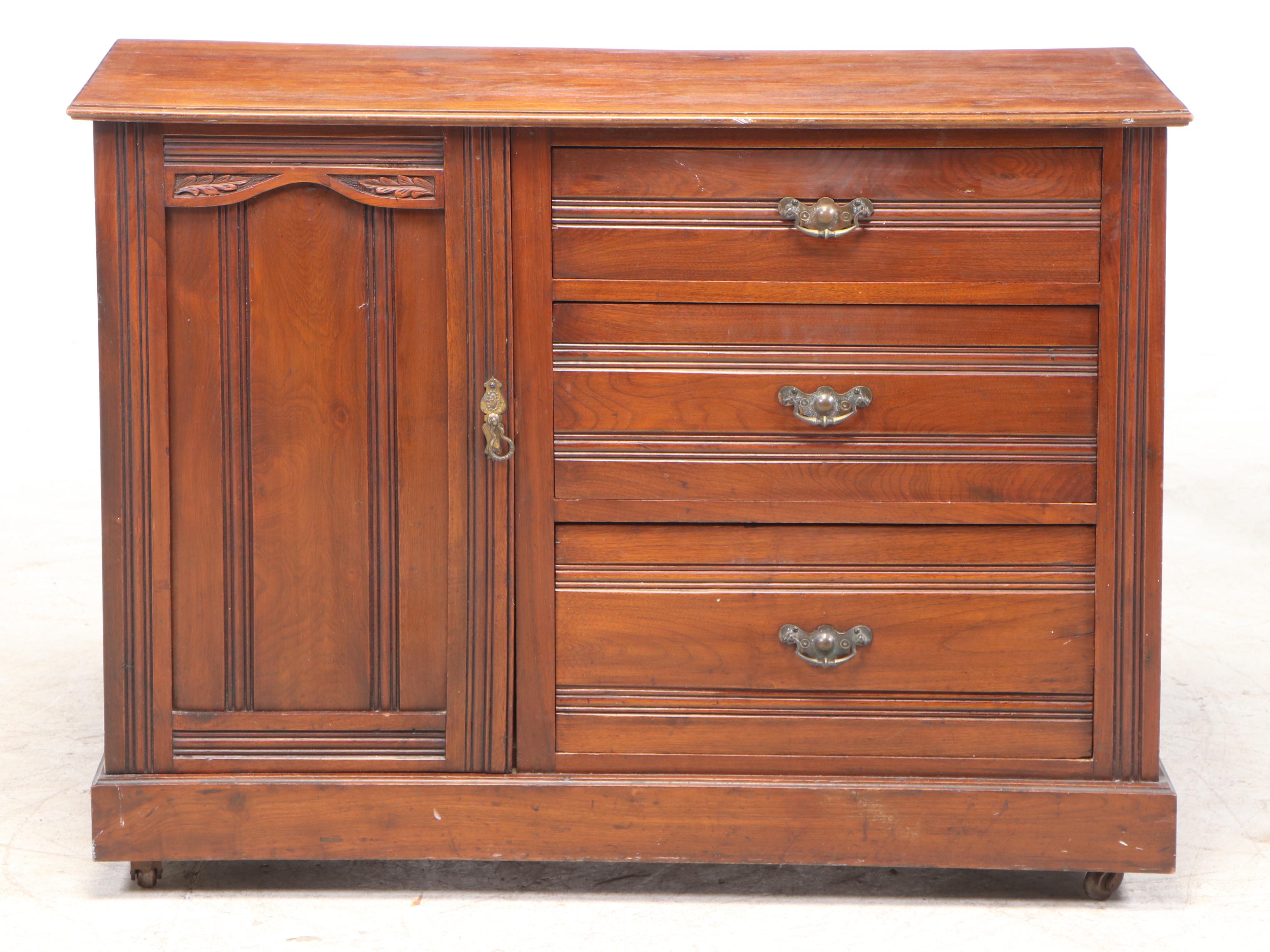 Victorian Cherry Finish Chest of Drawers, Late 19th Century