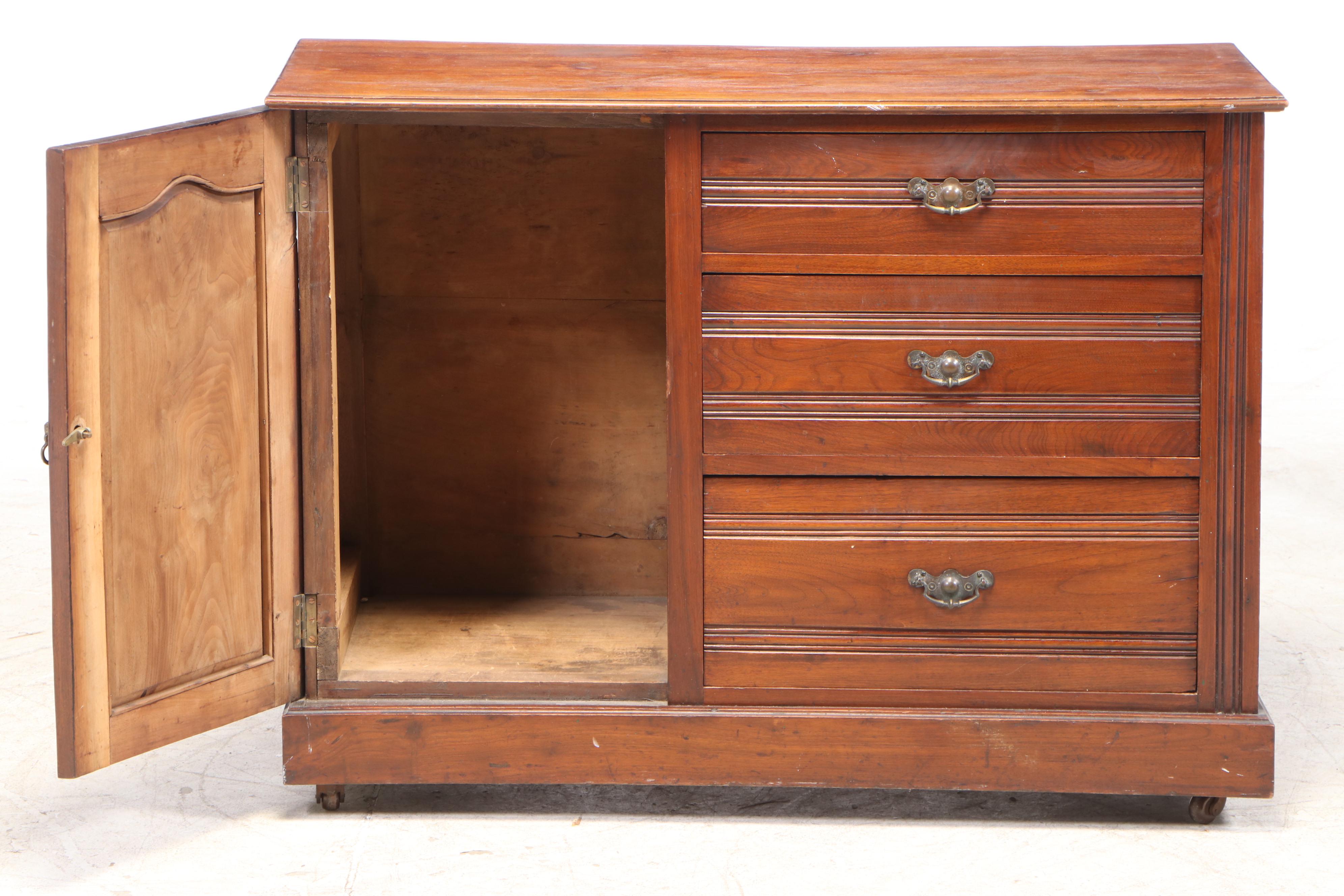 Victorian Cherry Finish Chest of Drawers, Late 19th Century
