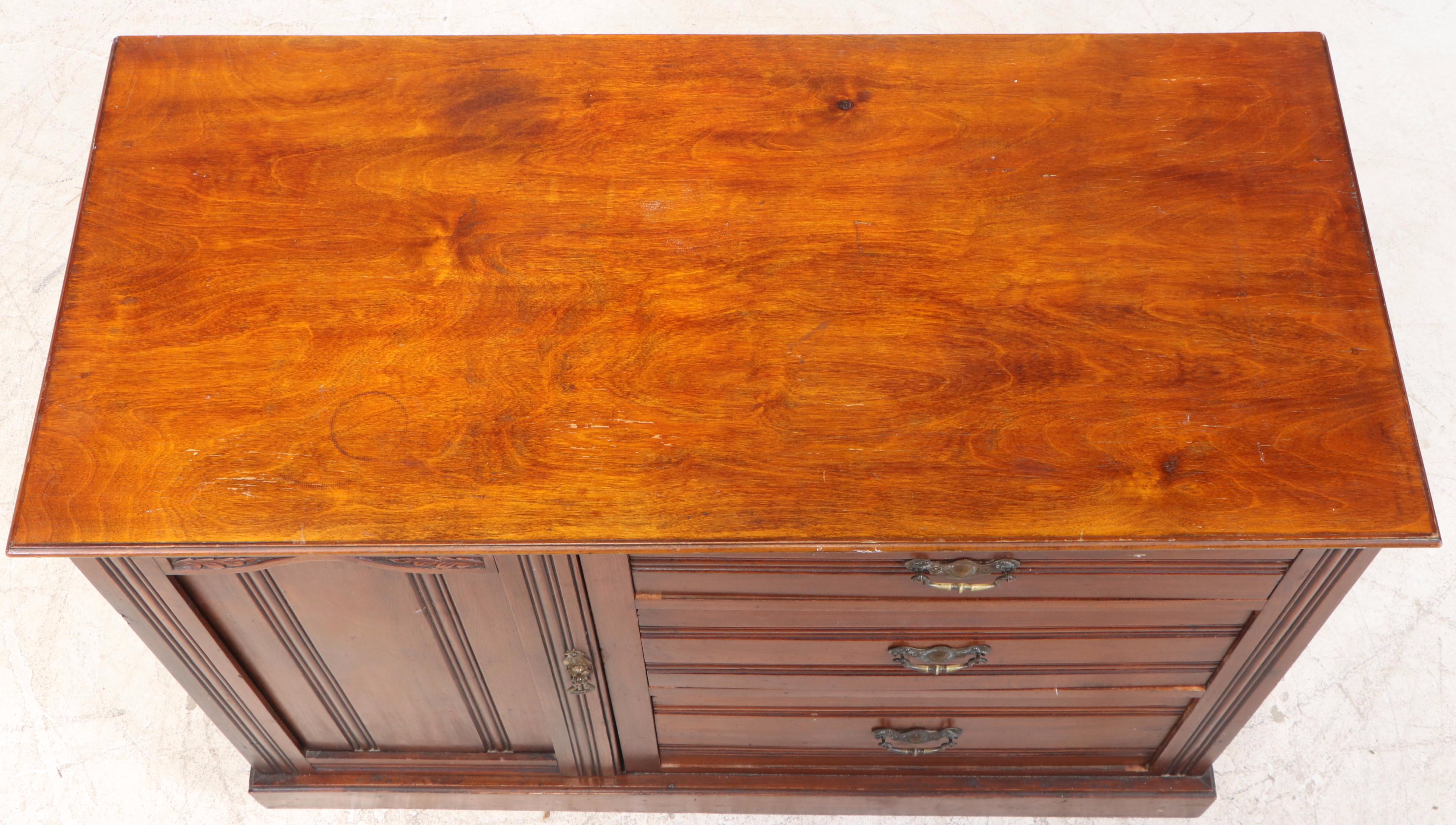 Victorian Cherry Finish Chest of Drawers, Late 19th Century