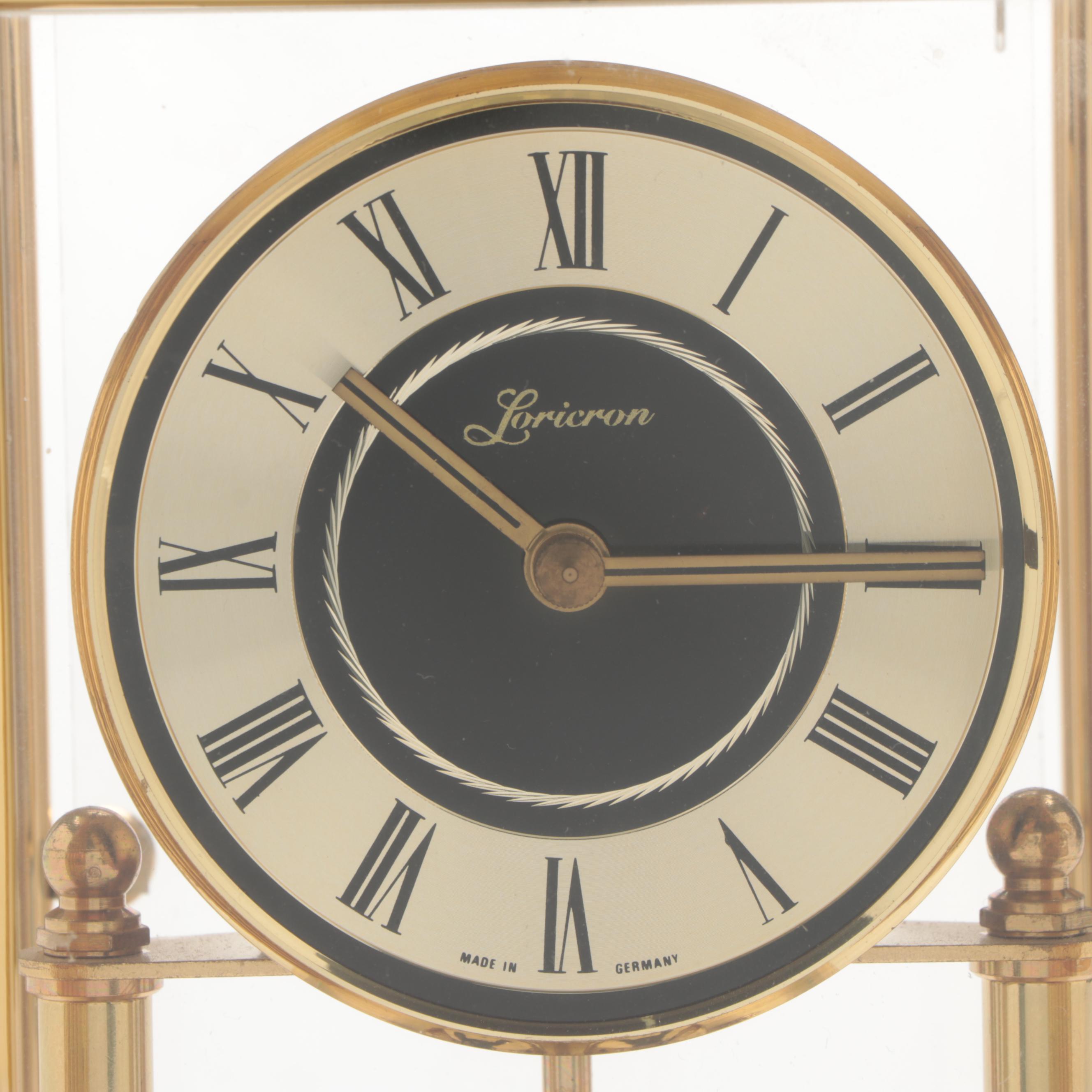 Euramca Trading Co. and Loricron Brass Anniversary and Mantle Clocks