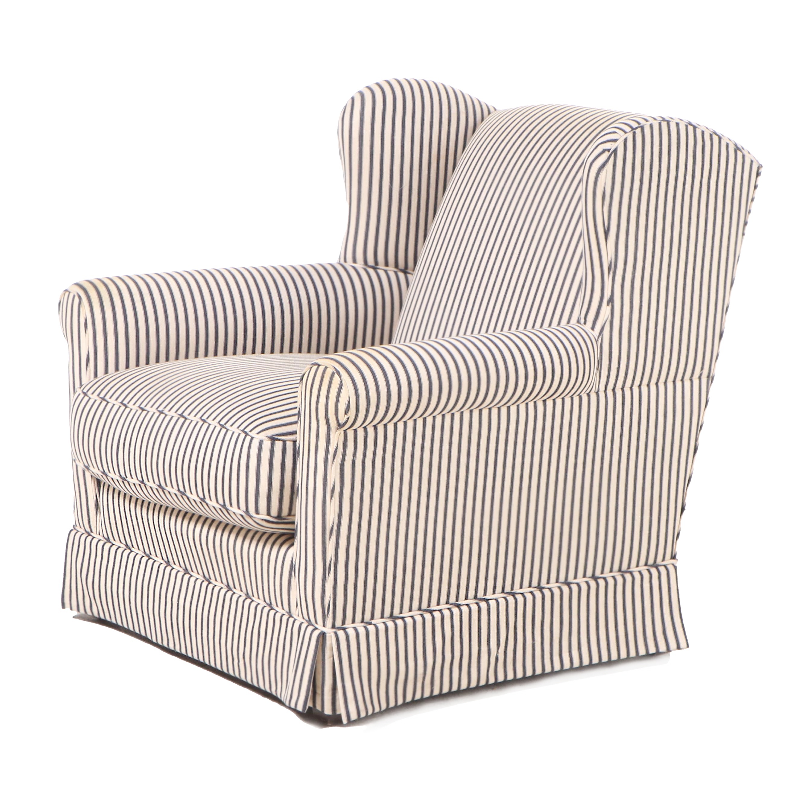 Custom-Upholstered Wingback Lounge Chair