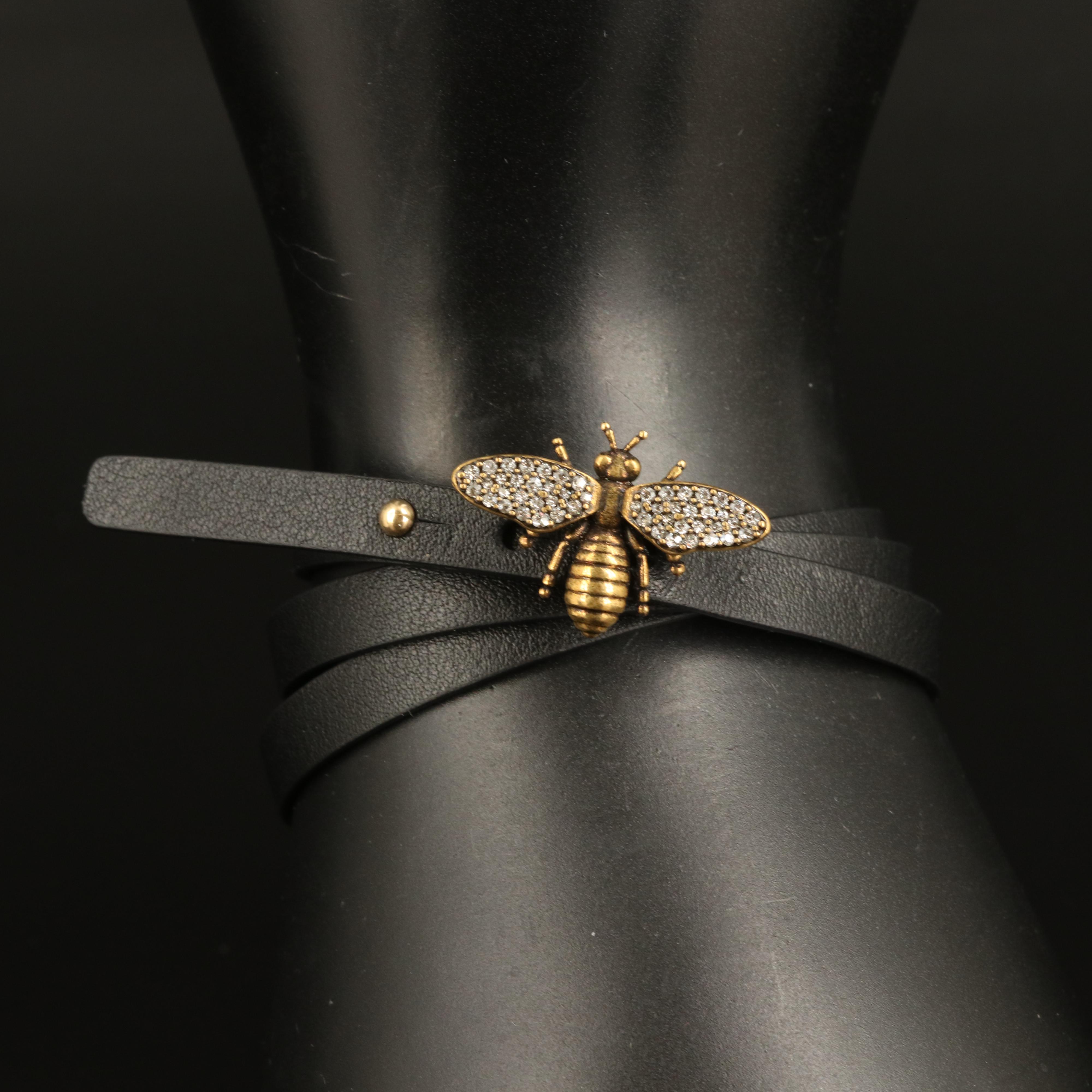 Christian Dior Crystal Bee Wrap Bracelet