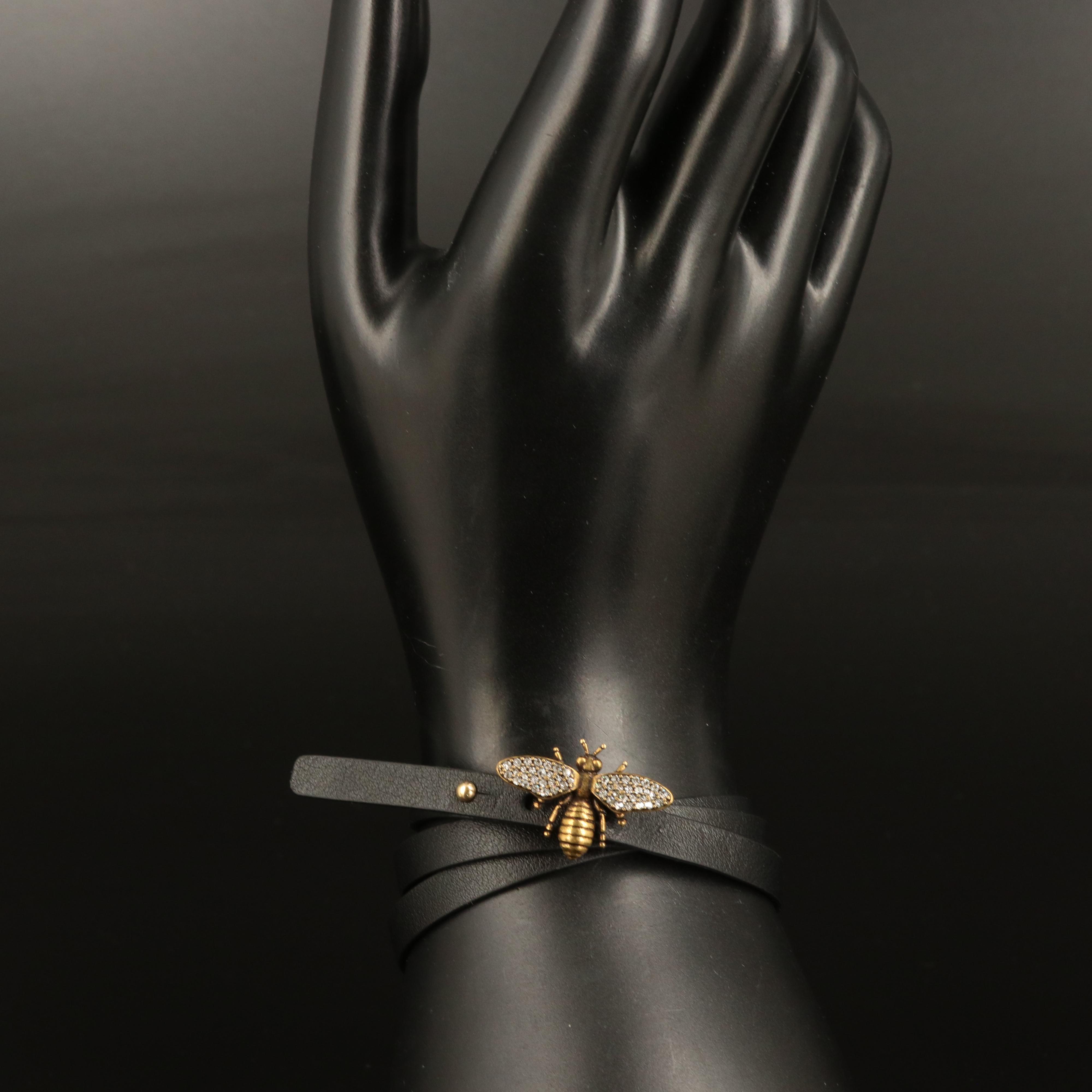Christian Dior Crystal Bee Wrap Bracelet