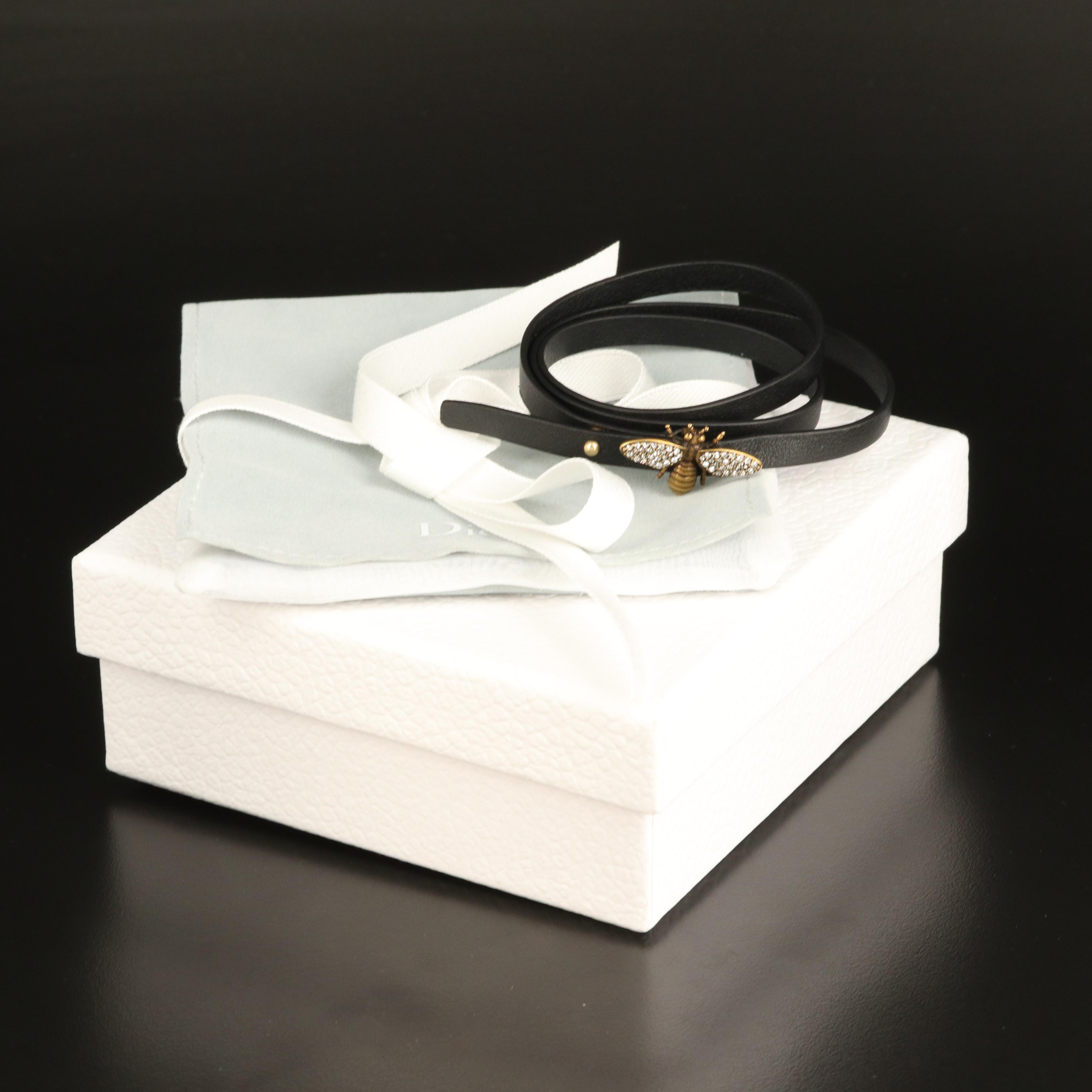 Christian Dior Crystal Bee Wrap Bracelet