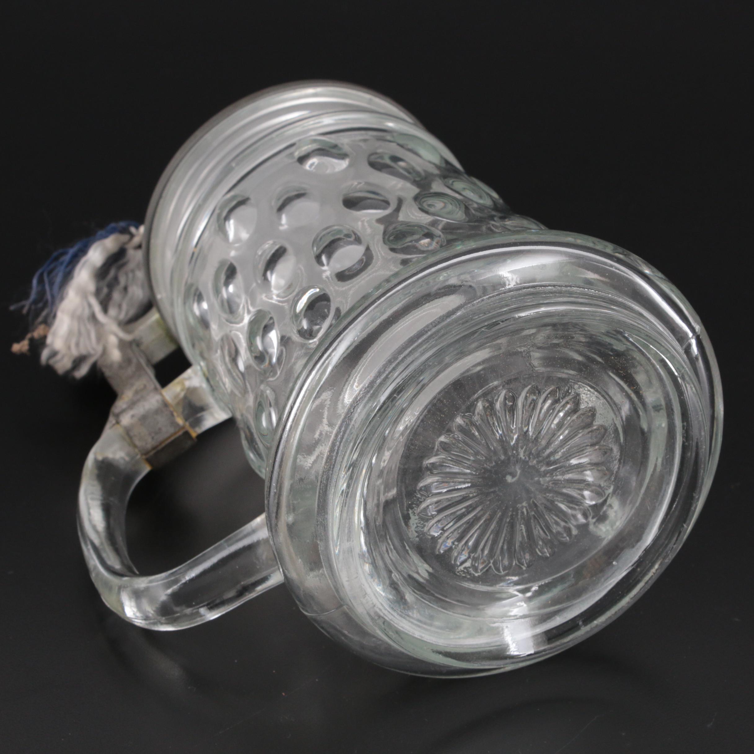 Rein-Zinn Musical Molded Glass Beer Stein with Pewter Lid