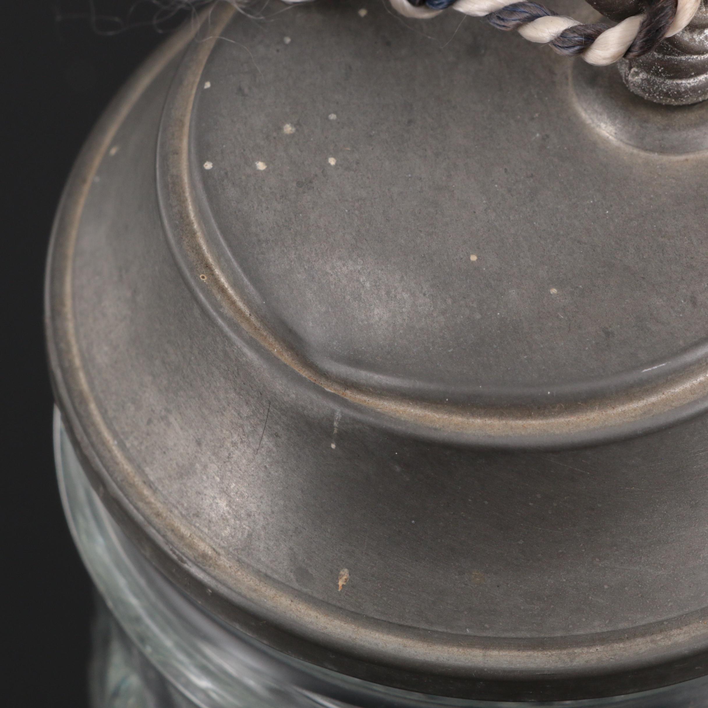 Rein-Zinn Musical Molded Glass Beer Stein with Pewter Lid