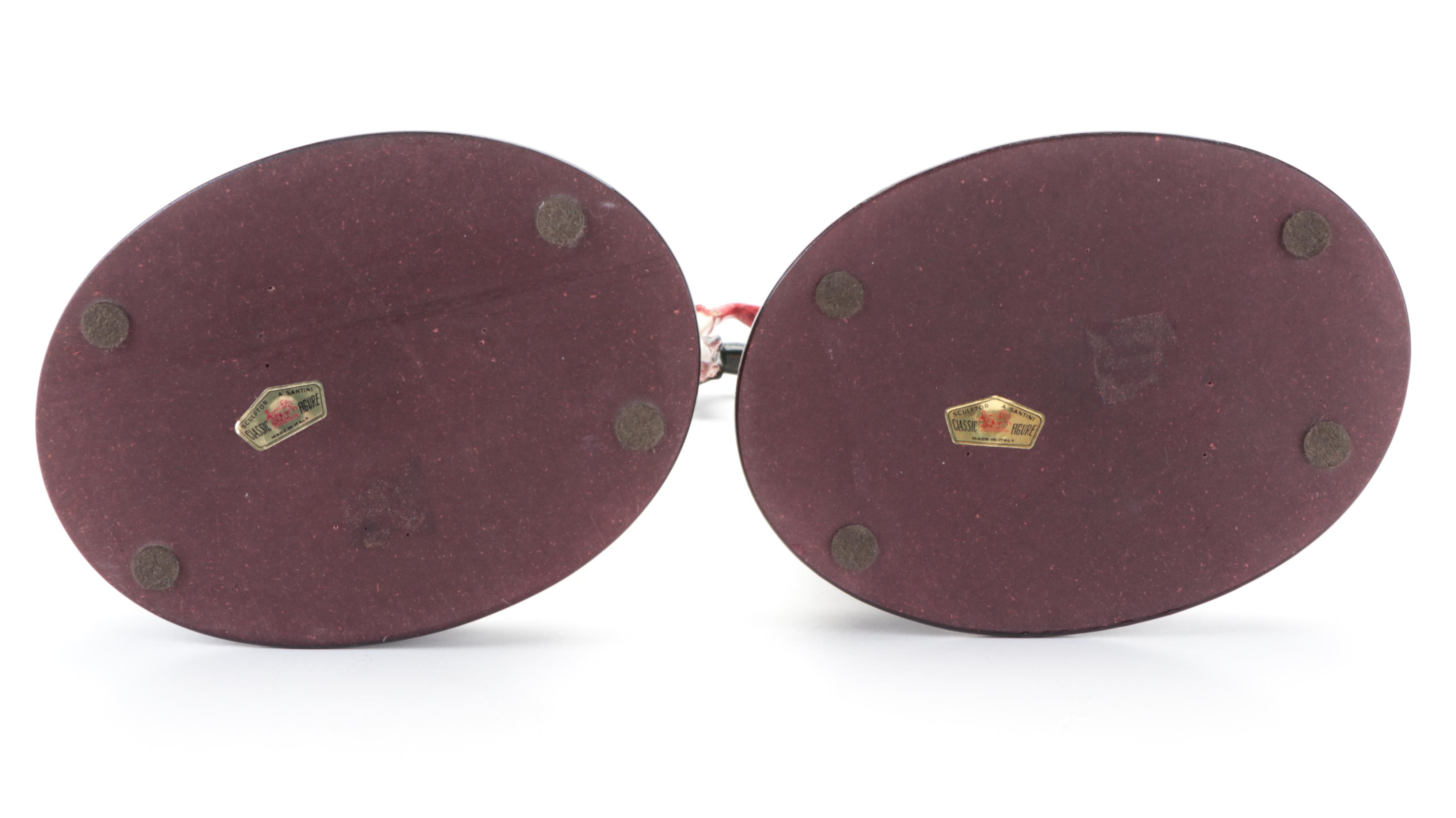 Italian Art Deco Style Painted Resin Figurines by A. Santini