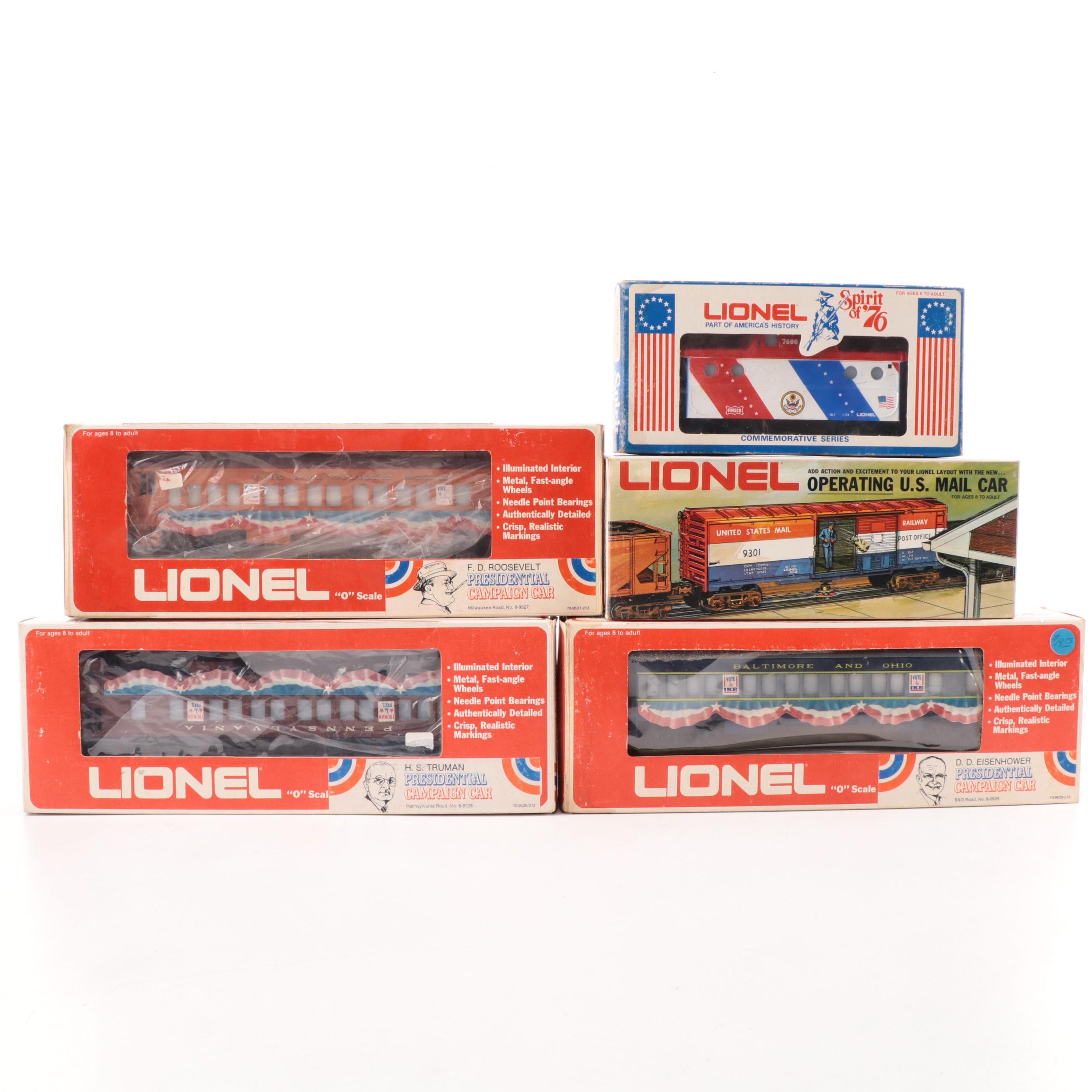 Lionel O Gauge Presidential Campaign and Other Train Cars
