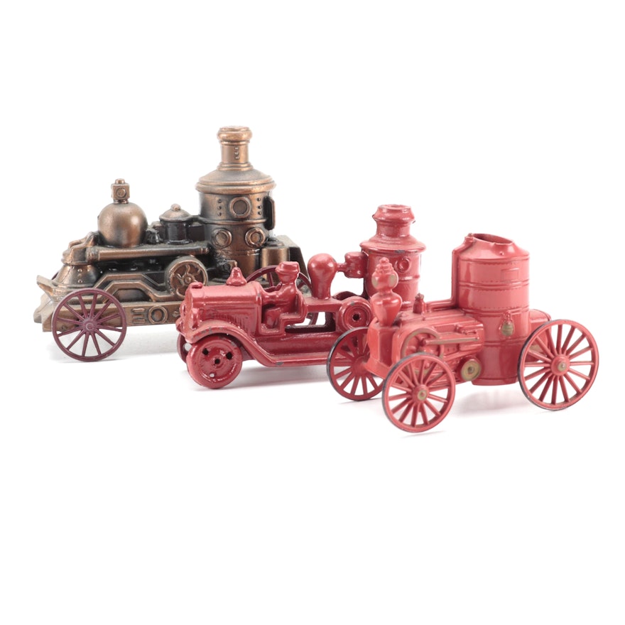 Iron Arts Cast Iron with Other Cast Metal Firetrucks, Early to Mid-20th Century
