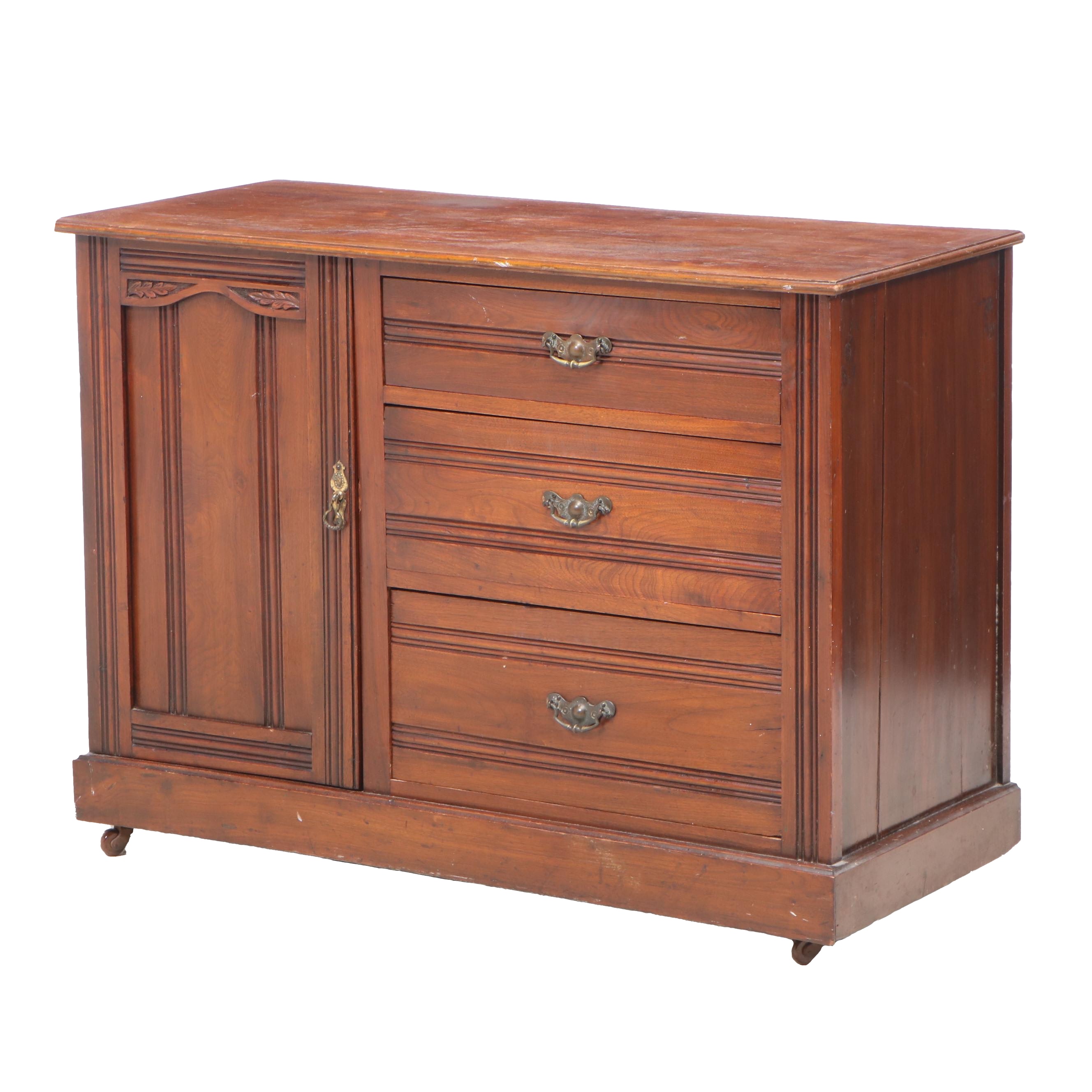 Victorian Cherry Finish Chest of Drawers, Late 19th Century