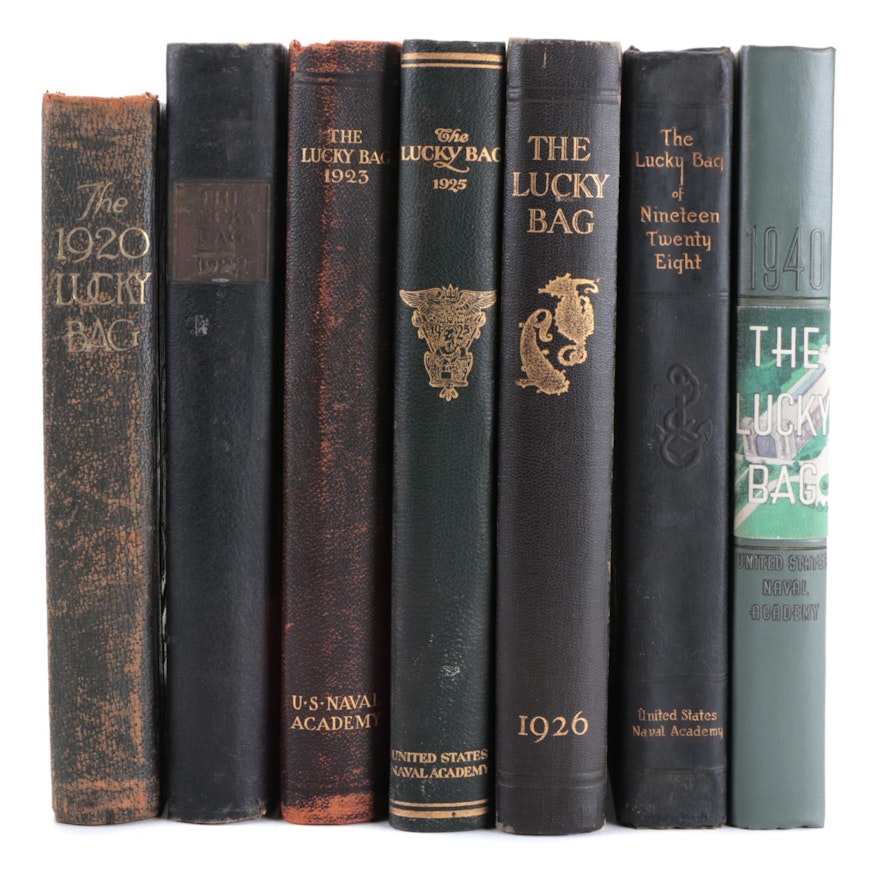 Naval Academy Yearbooks "The Lucky Bag", 1920,1922,1923,1925,1926,1928,1940