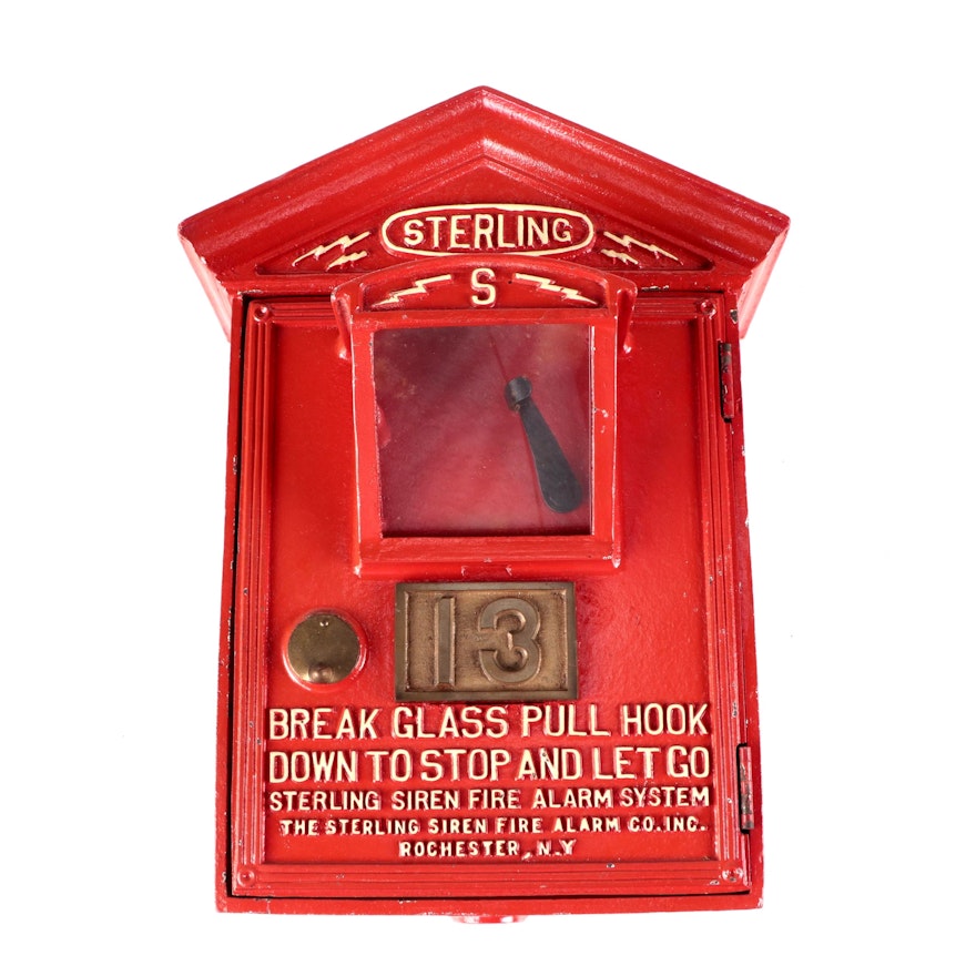 Sterling Siren Fire Alarm Co. Cast Iron Alarm Box, Early/Mid 20th Century