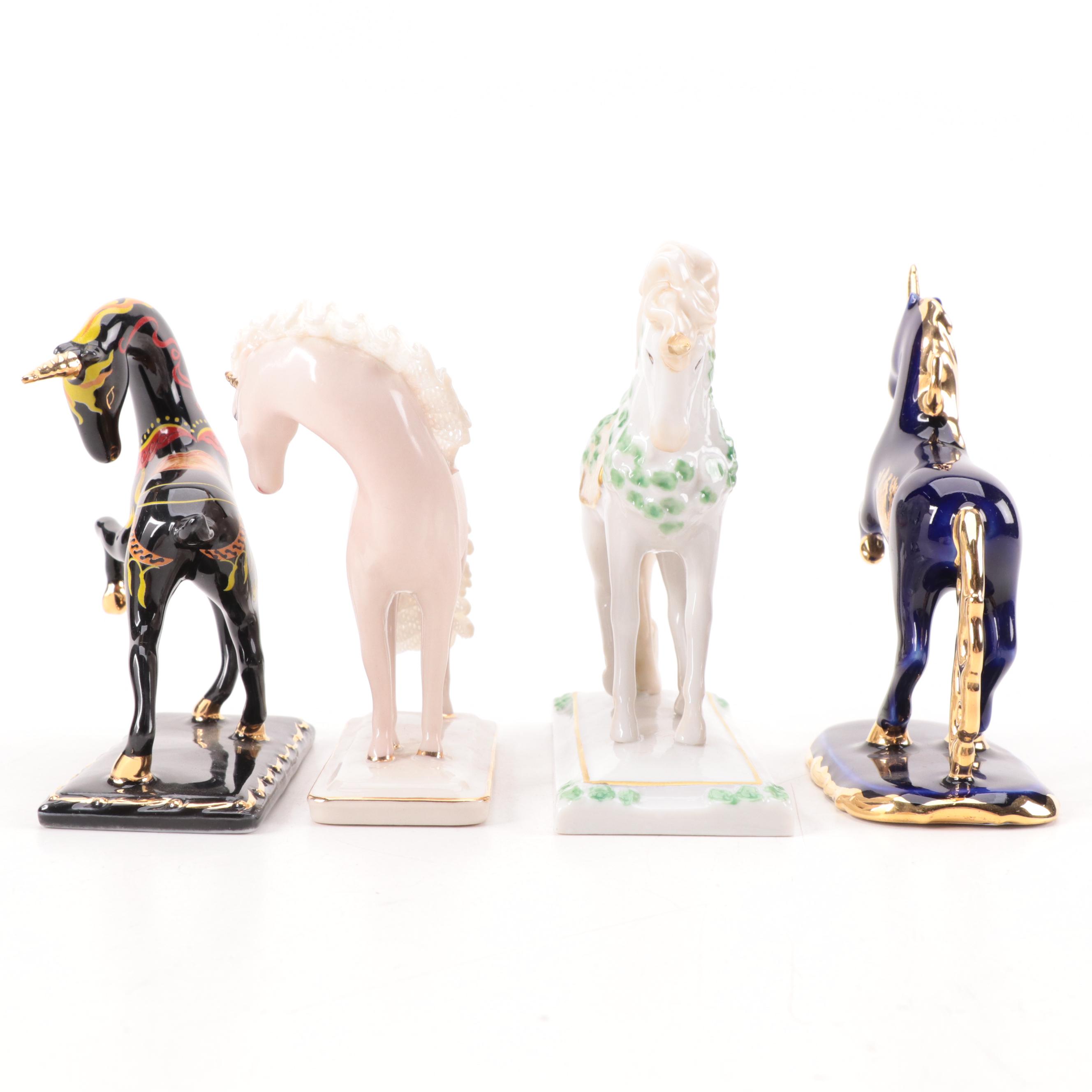 The Franklin Mint Porcelain Unicorn Figurines