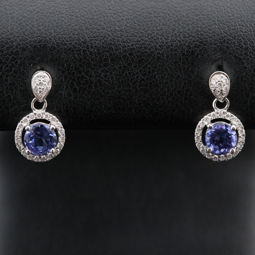 14K Tanzanite and Diamond Earrings