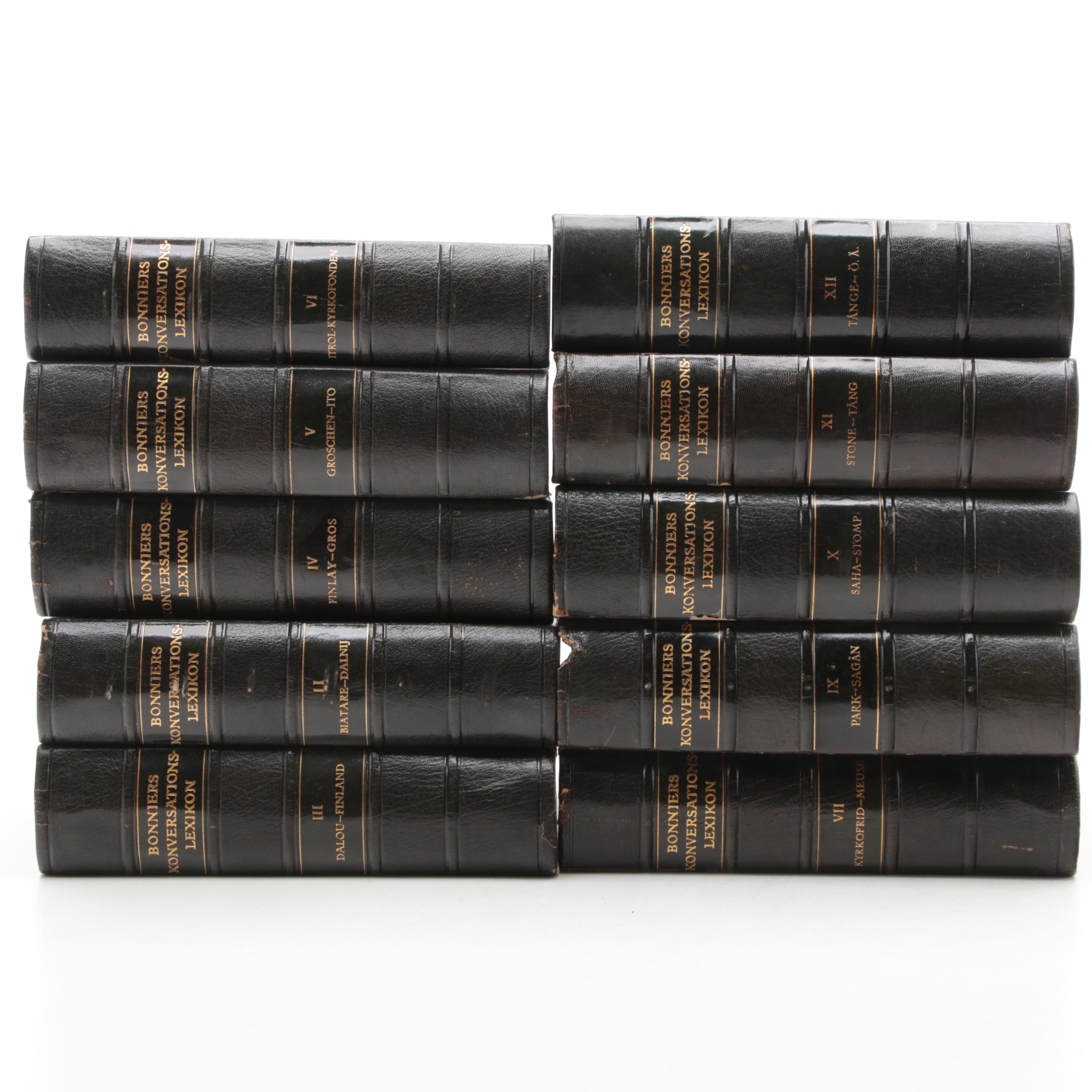 "Bonniers Konversations Lexikon" Partial Series Edited by Yngve Lorents, 1920s