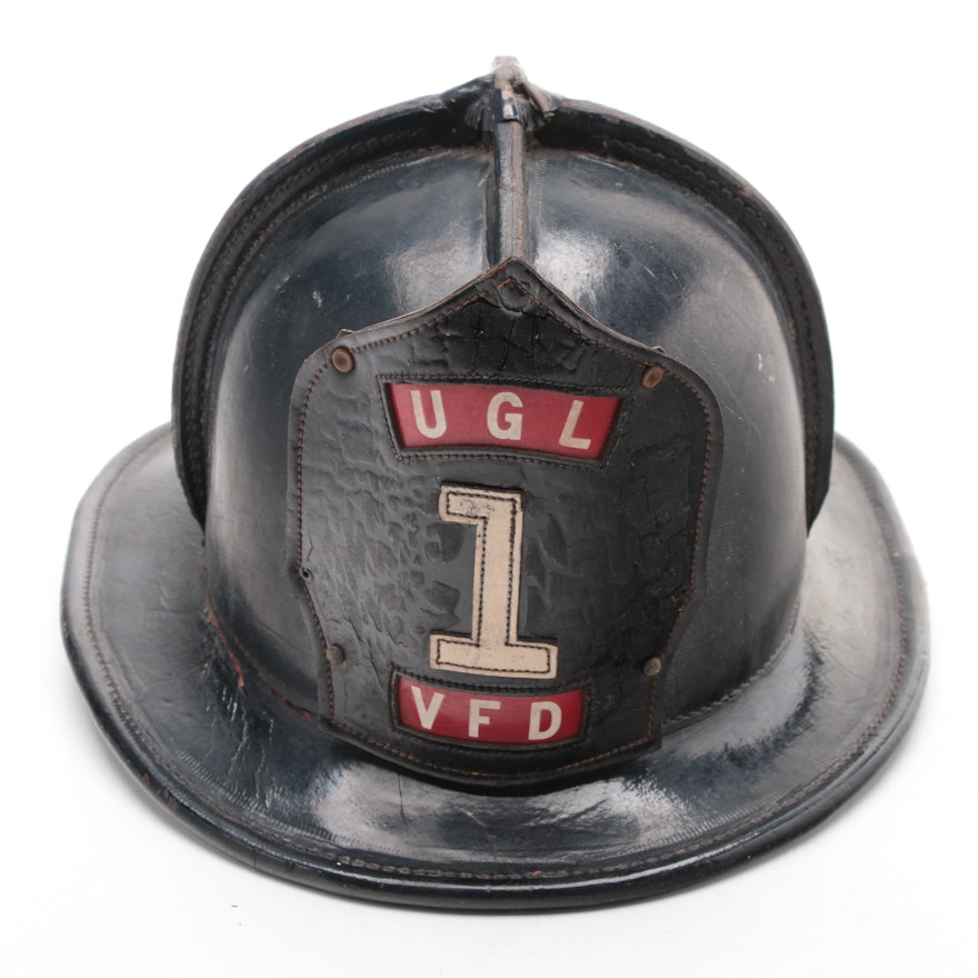 Cairns & Brothers "UGL 1 VFD" Leather Firefighting Helmet, Mid-20th C.