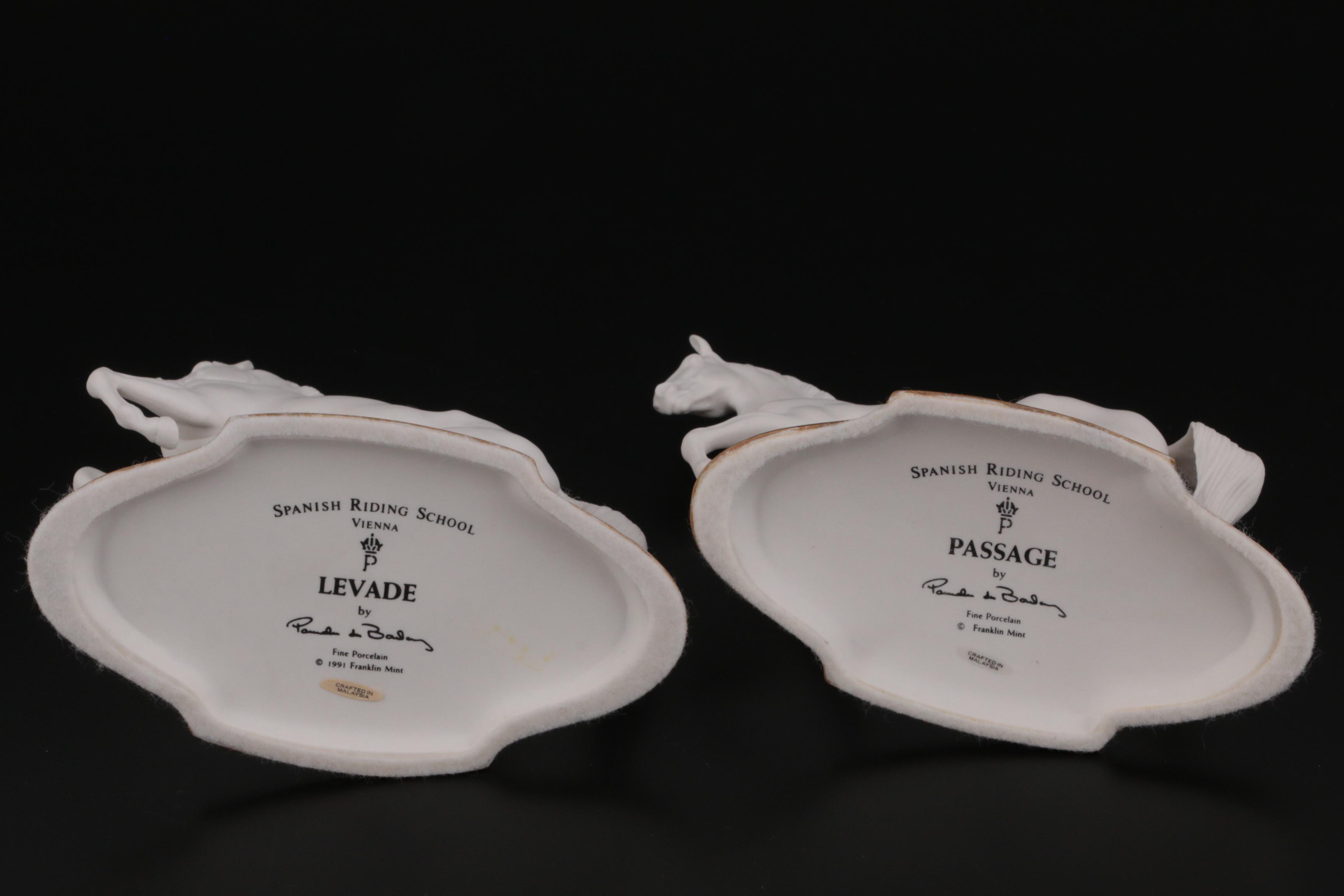Franklin Mint Spanish Riding School Vienna Porcelain Horses by Pamela du Bouley