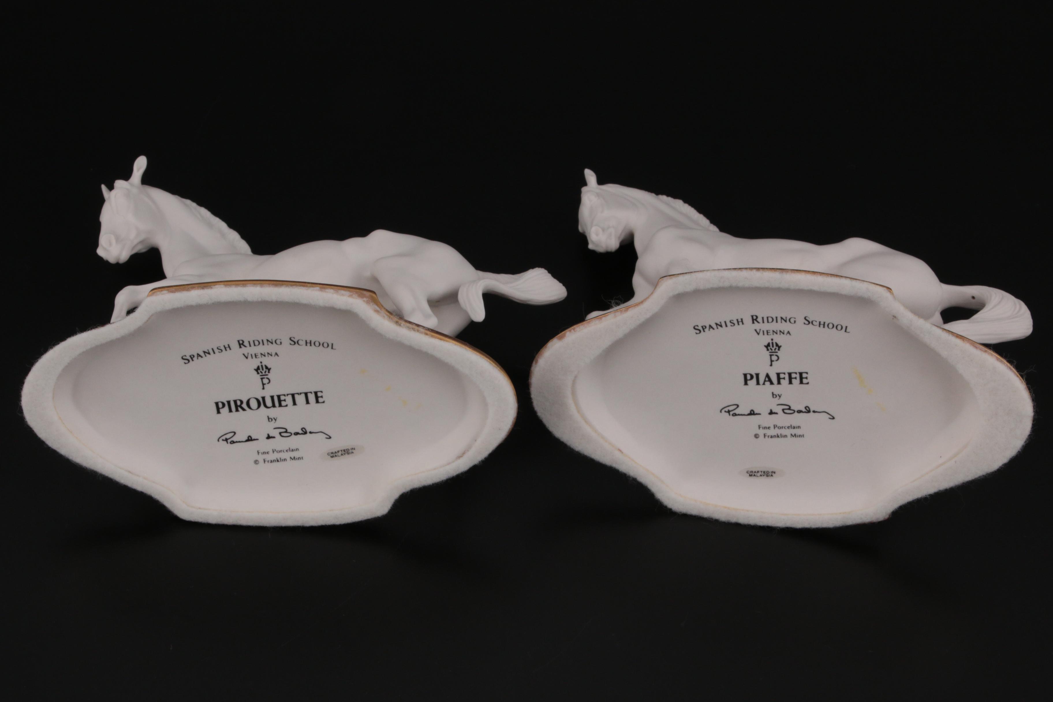 Franklin Mint Spanish Riding School Vienna Porcelain Horses by Pamela du Bouley