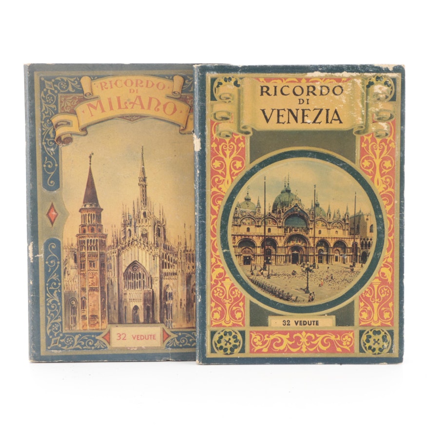 "Ricordo di Venezia" and "Ricordo di Milano" Illustrated Foldout Booklets