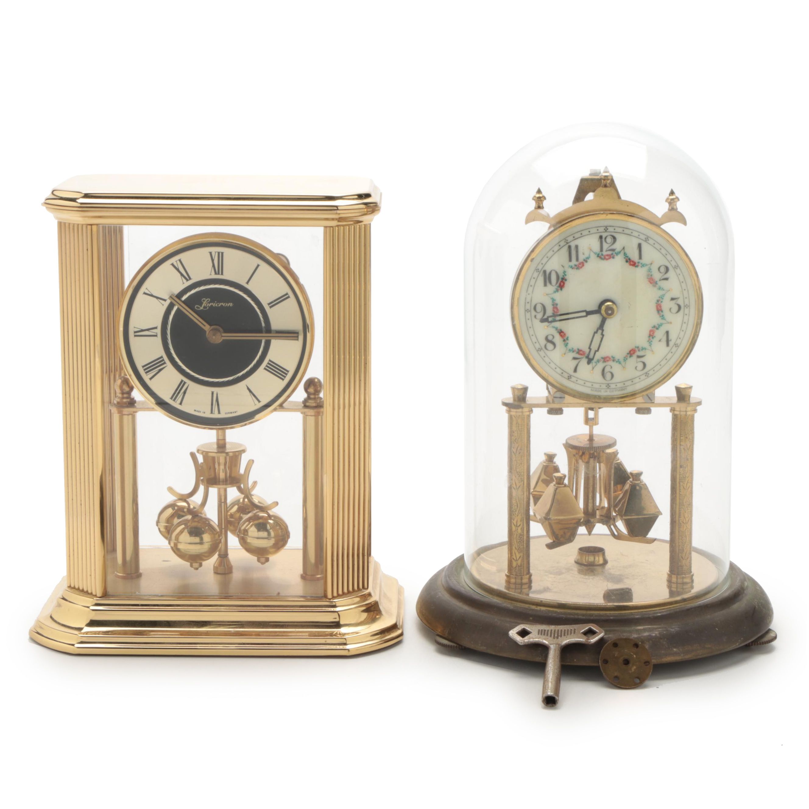 Euramca Trading Co. and Loricron Brass Anniversary and Mantle Clocks