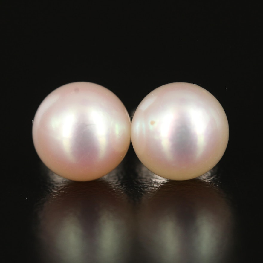 14K Pearl Stud Earrings