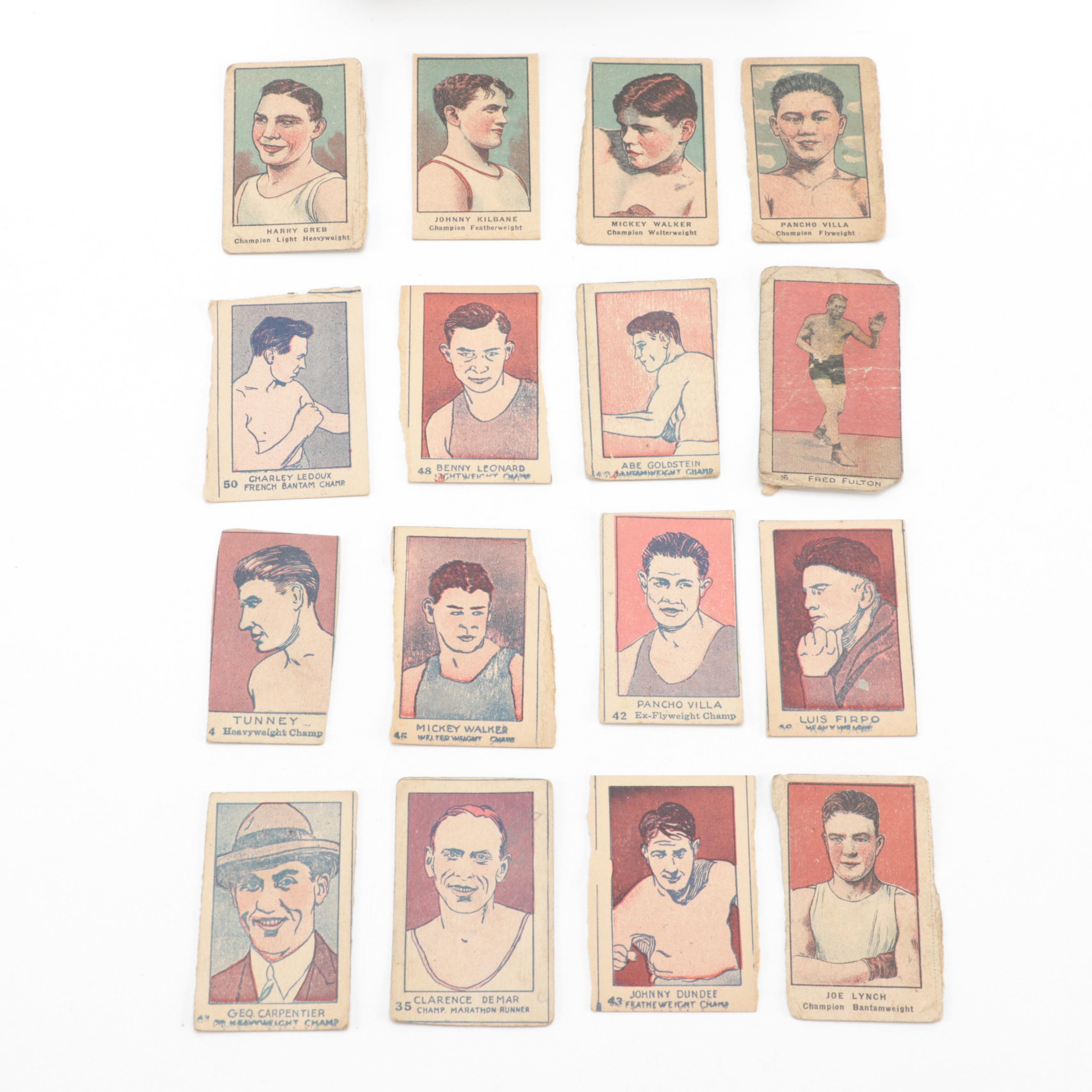1920s Boxing Champions Strip Cards with Pancho Villa and Abe Goldstein