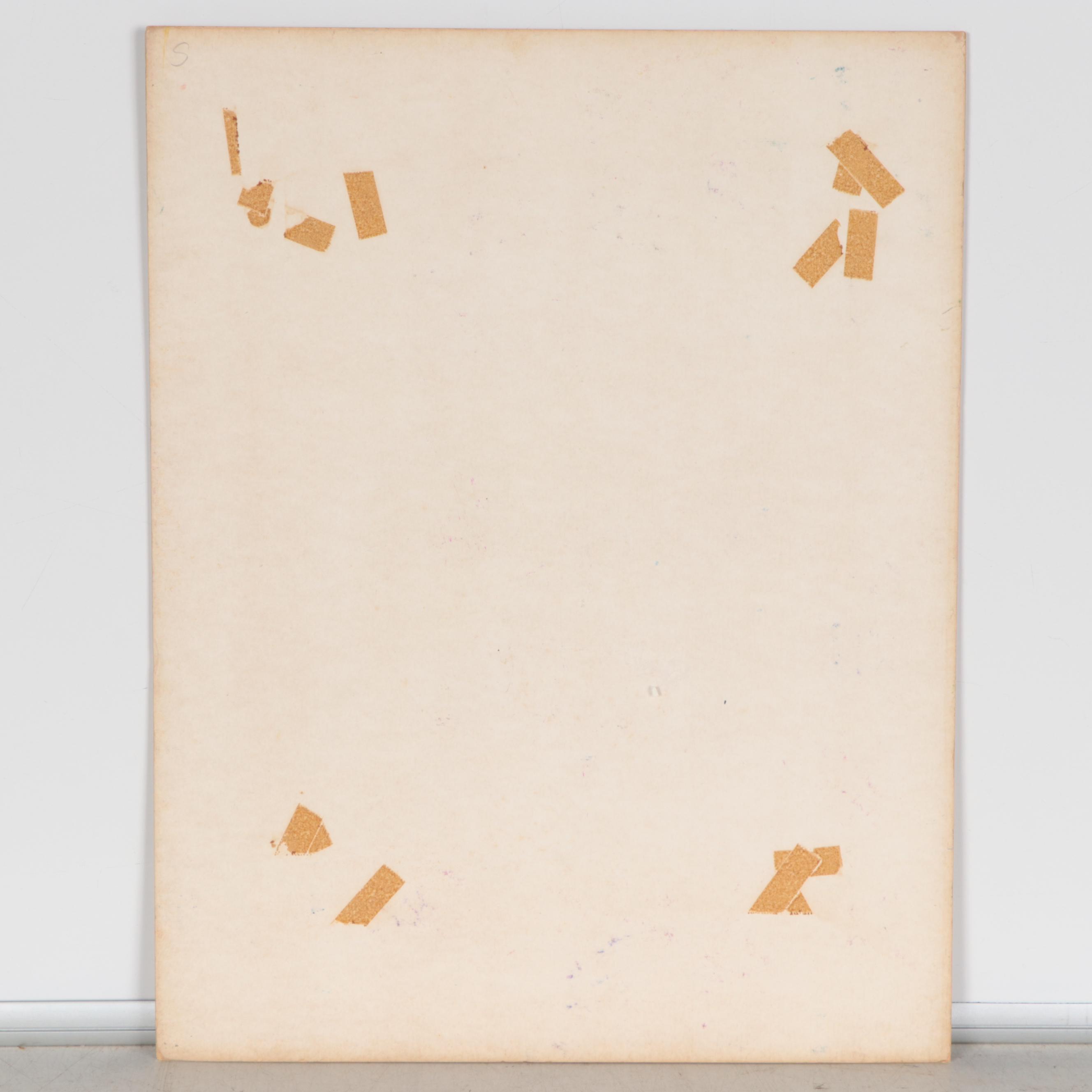 Irving Trabich Woodcut of Abstract Figures, 1953