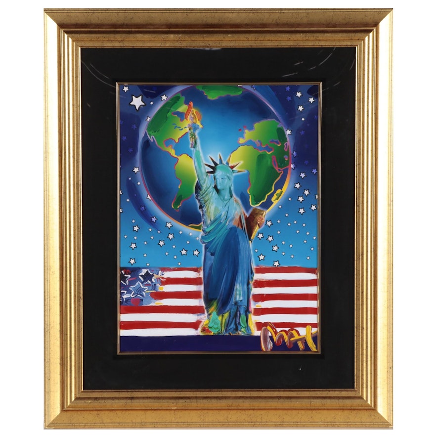 Peter Max Hand-Emblellished Offset Lithograph "Peace on Earth II"