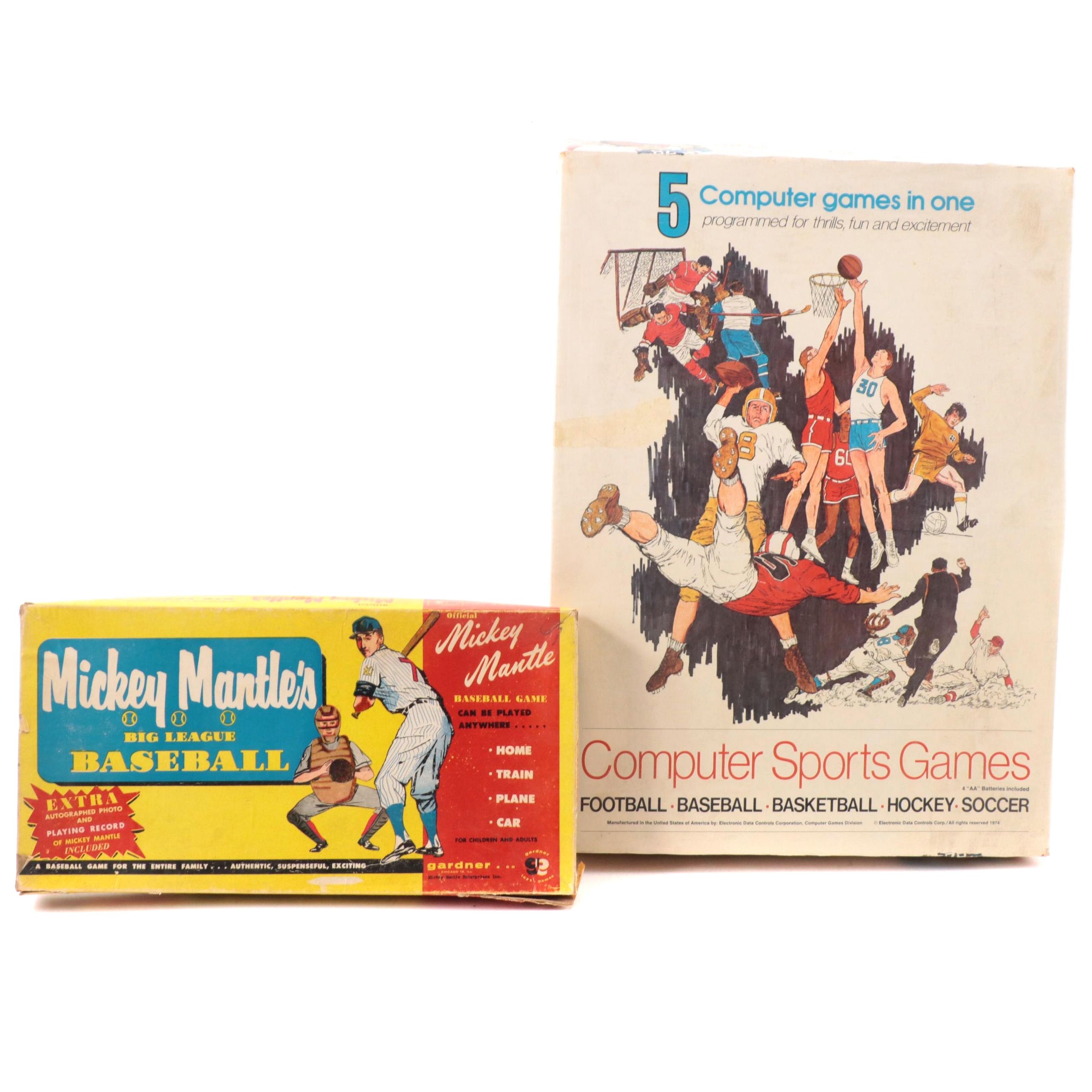 Mickey Mantle "Big League Baseball" and "Computer Sports Games," 1960s