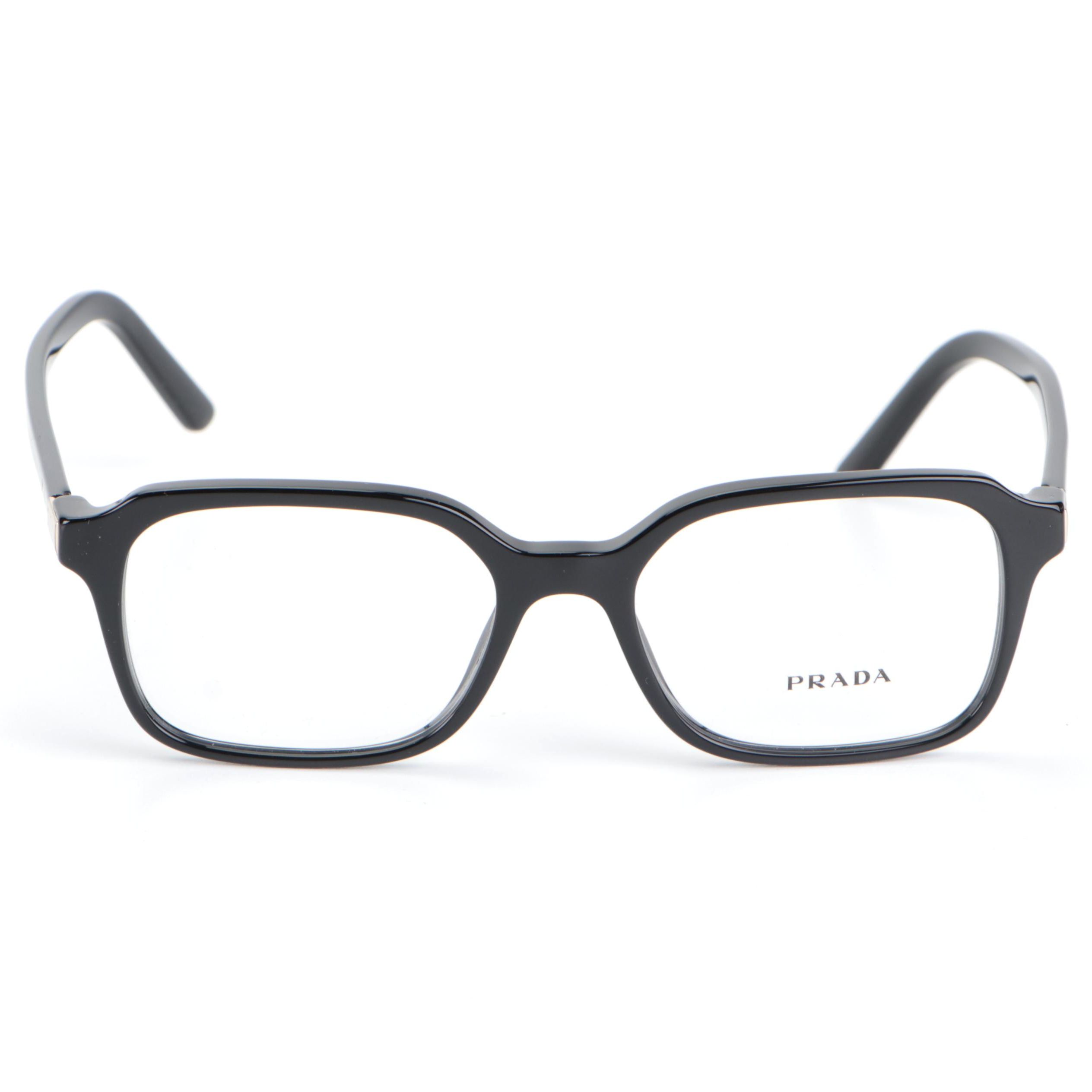Prada VPR 03X Black Acetate Frame Eyeglasses with Box and Case