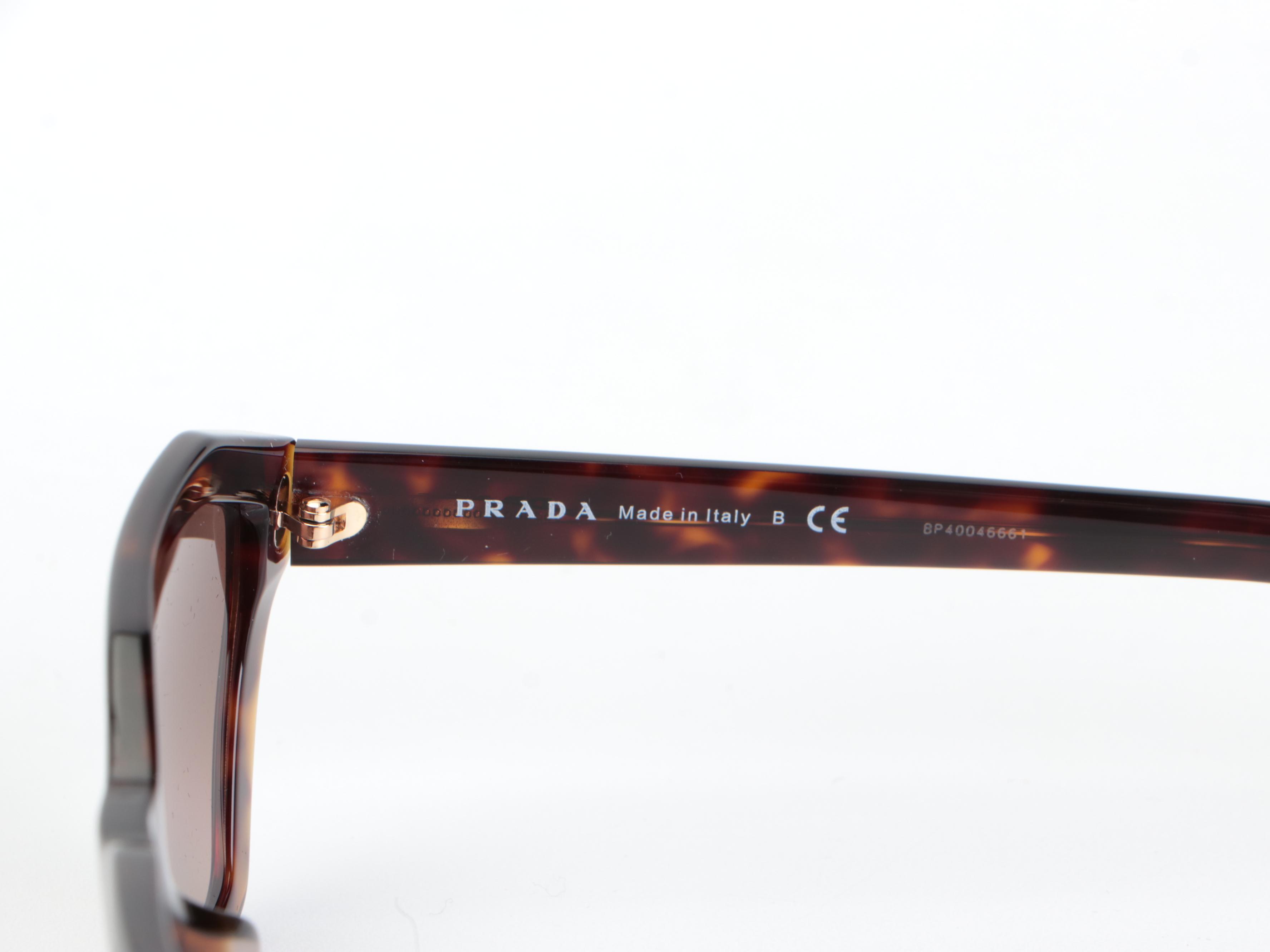 Prada SPR03V-F Sunglasses in Tortoise Acetate with Case and Box