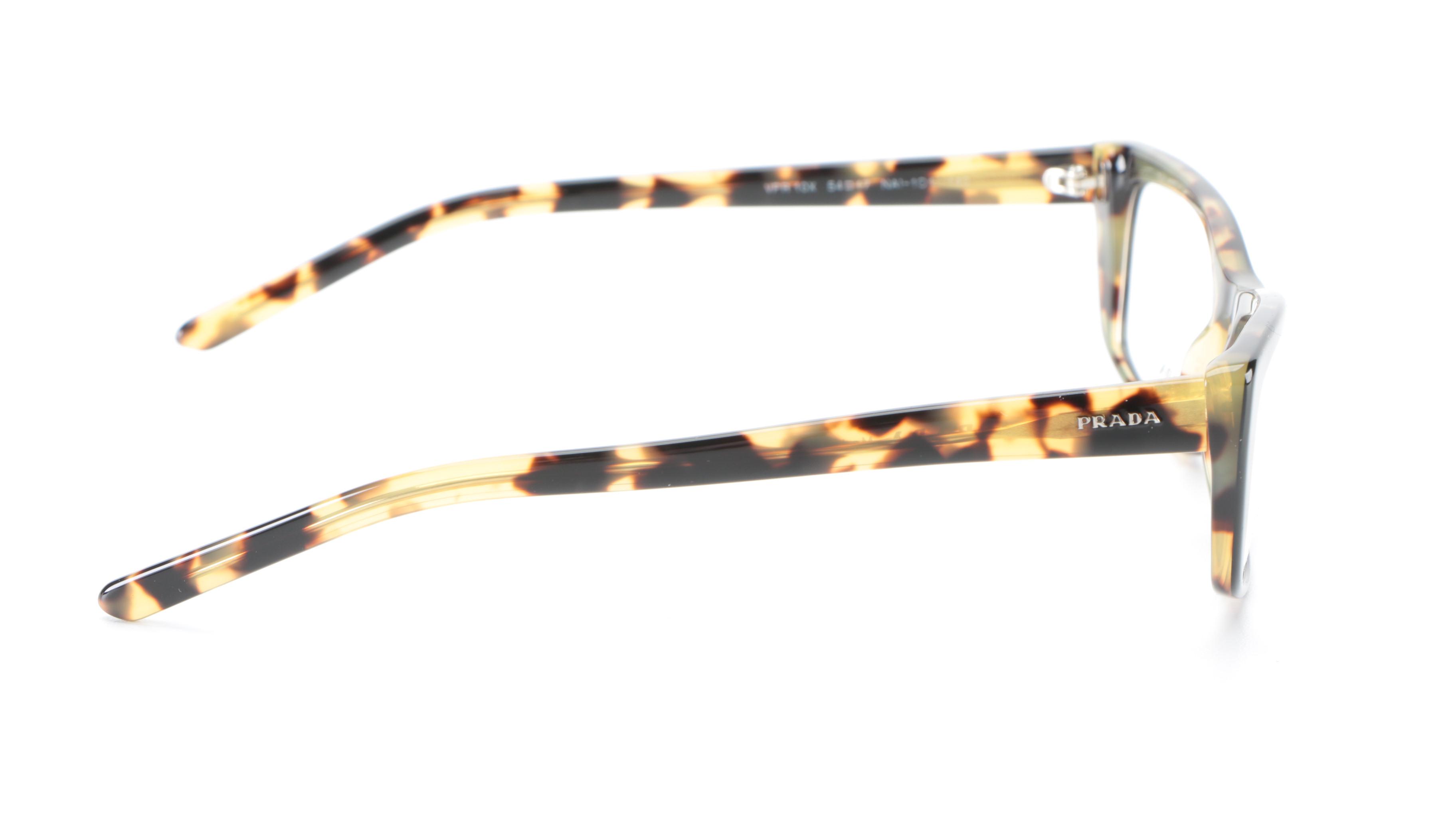 Prada VPR 10X Rectangular Eyeglasses in Black/Tortoise with Case and Box