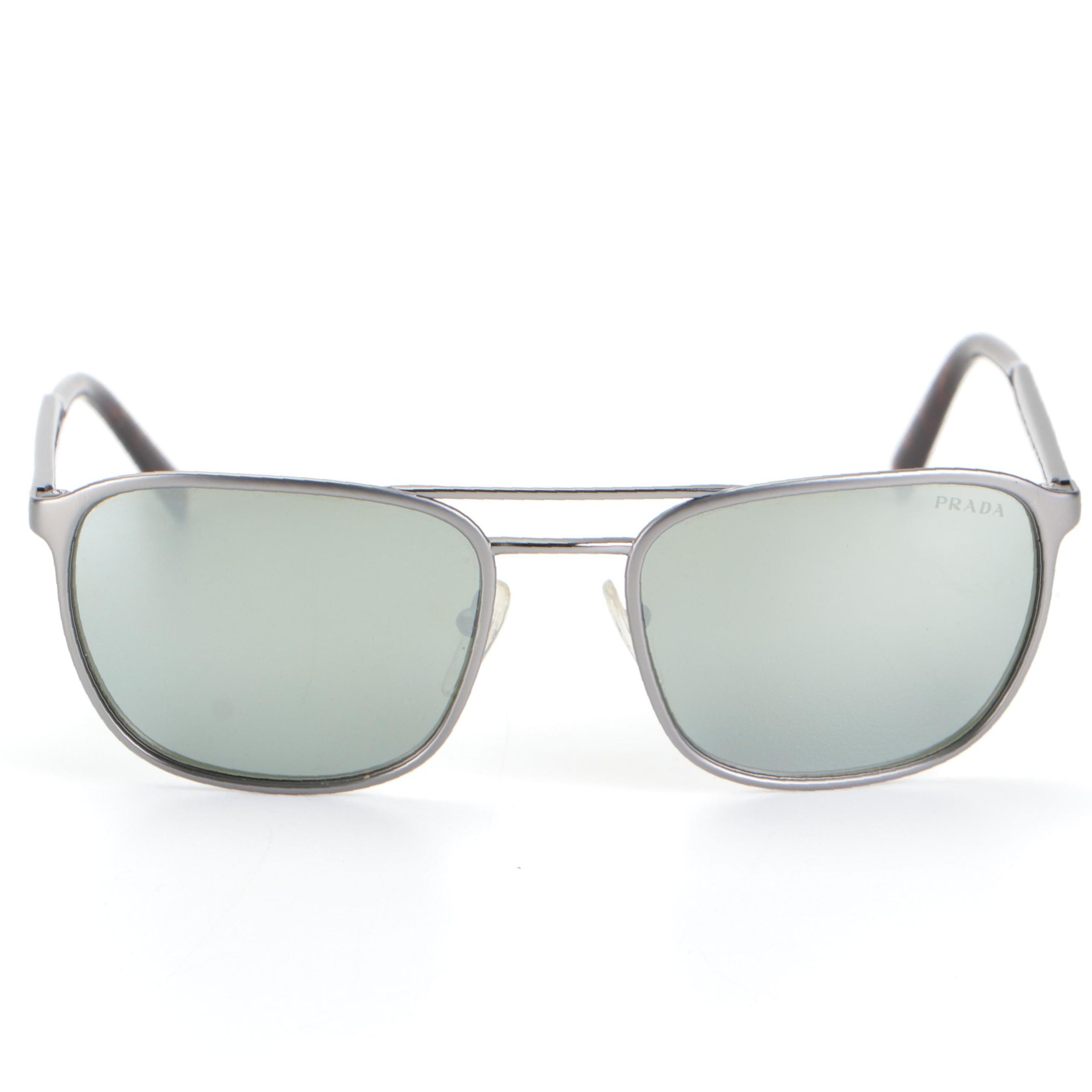 Prada SPR 75V Rectangular Aviator Sunglasses with Case and Box