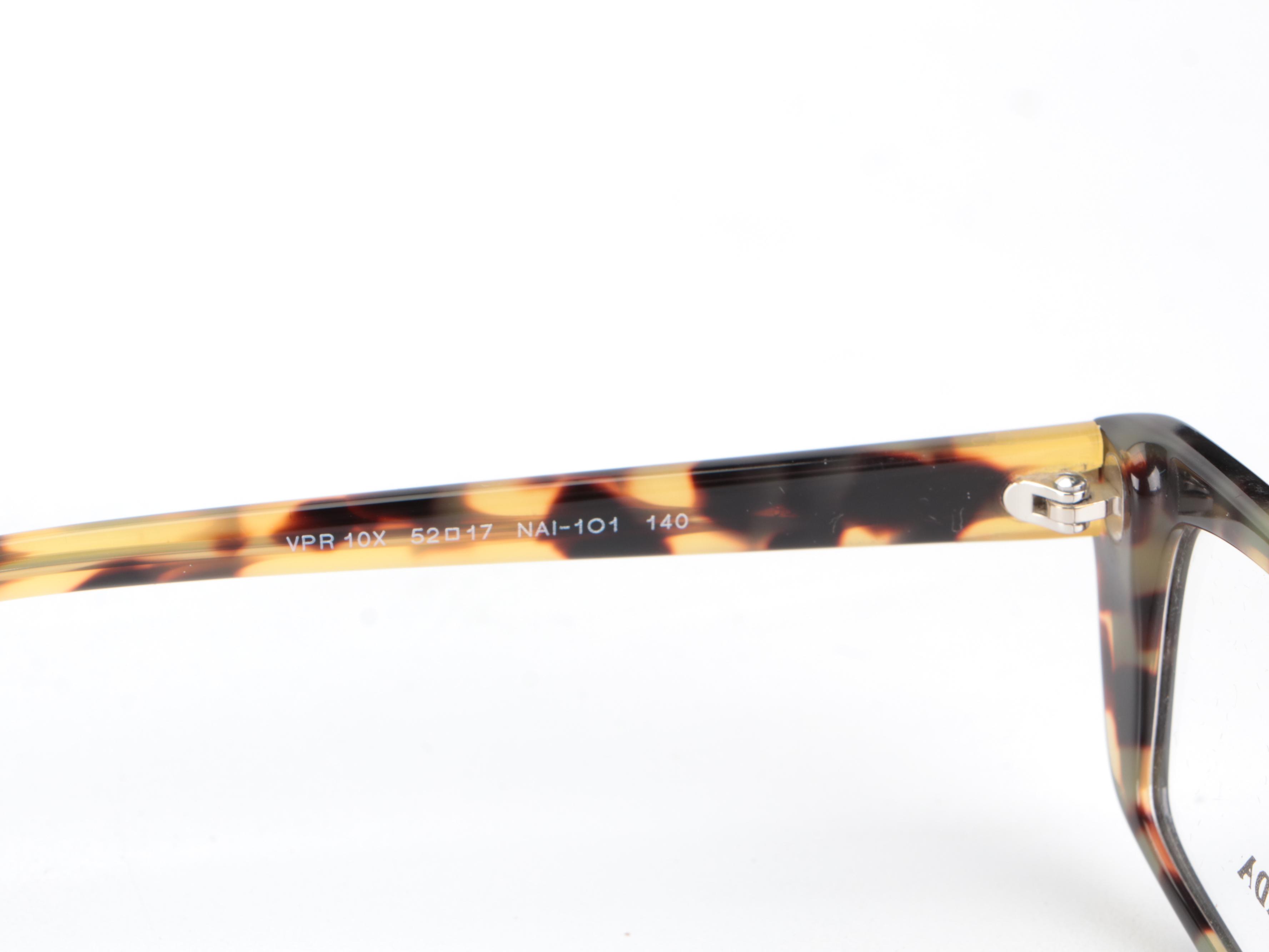 Prada VPR 10X Rectangular Eyeglasses with Case and Box