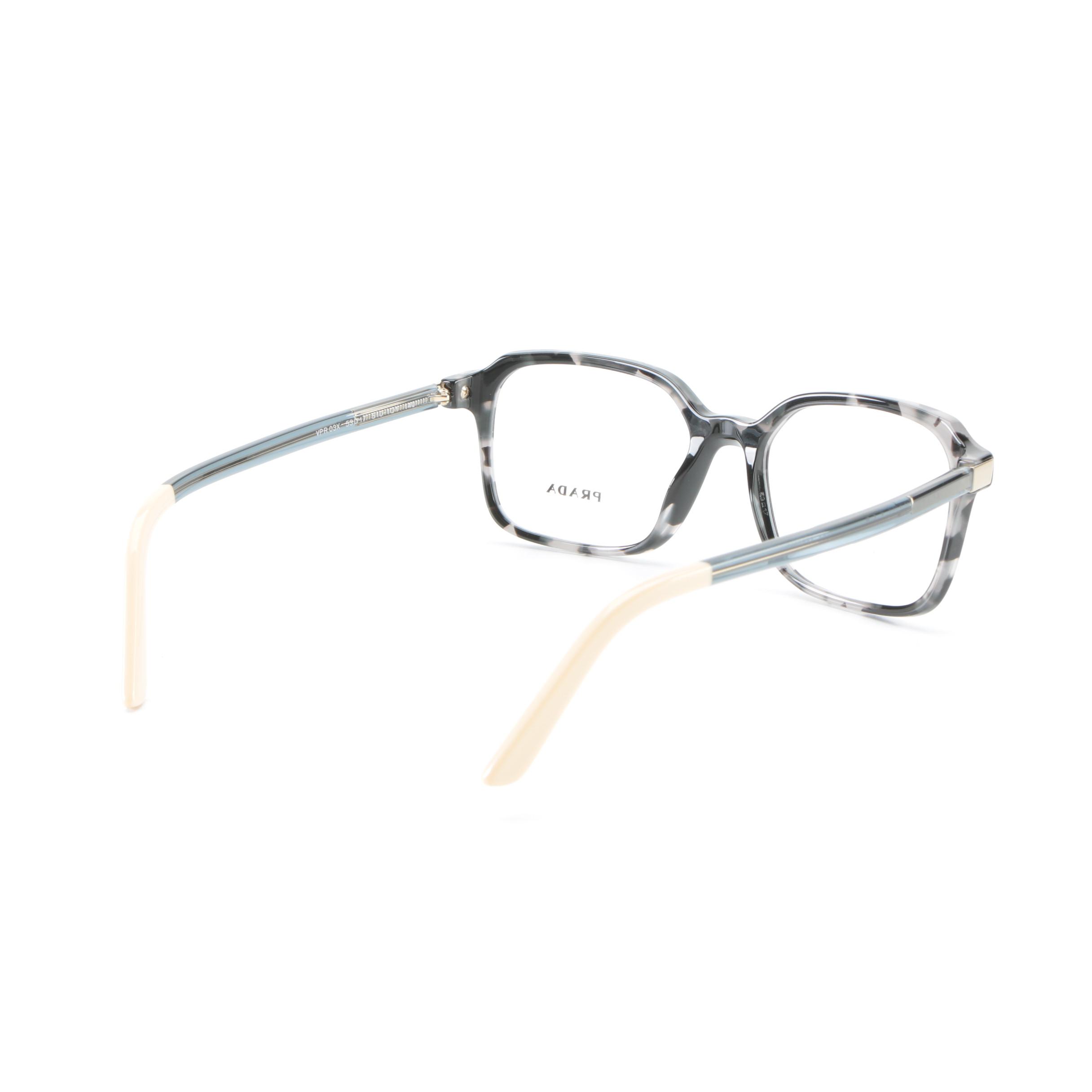 Prada VPR 03X Eyeglasses in Grey Havana with Case and Box