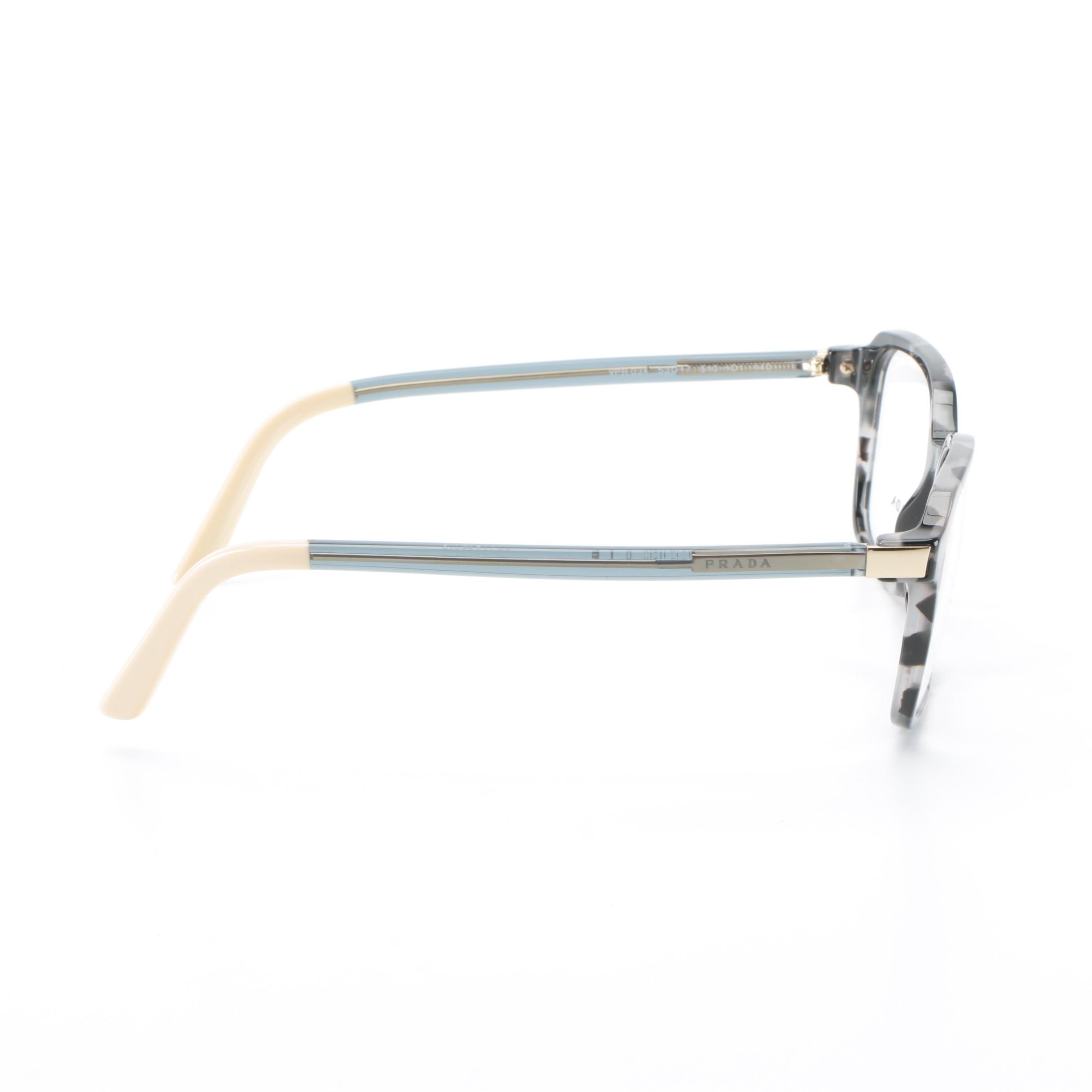 Prada VPR 03X Eyeglasses in Grey Havana with Case and Box