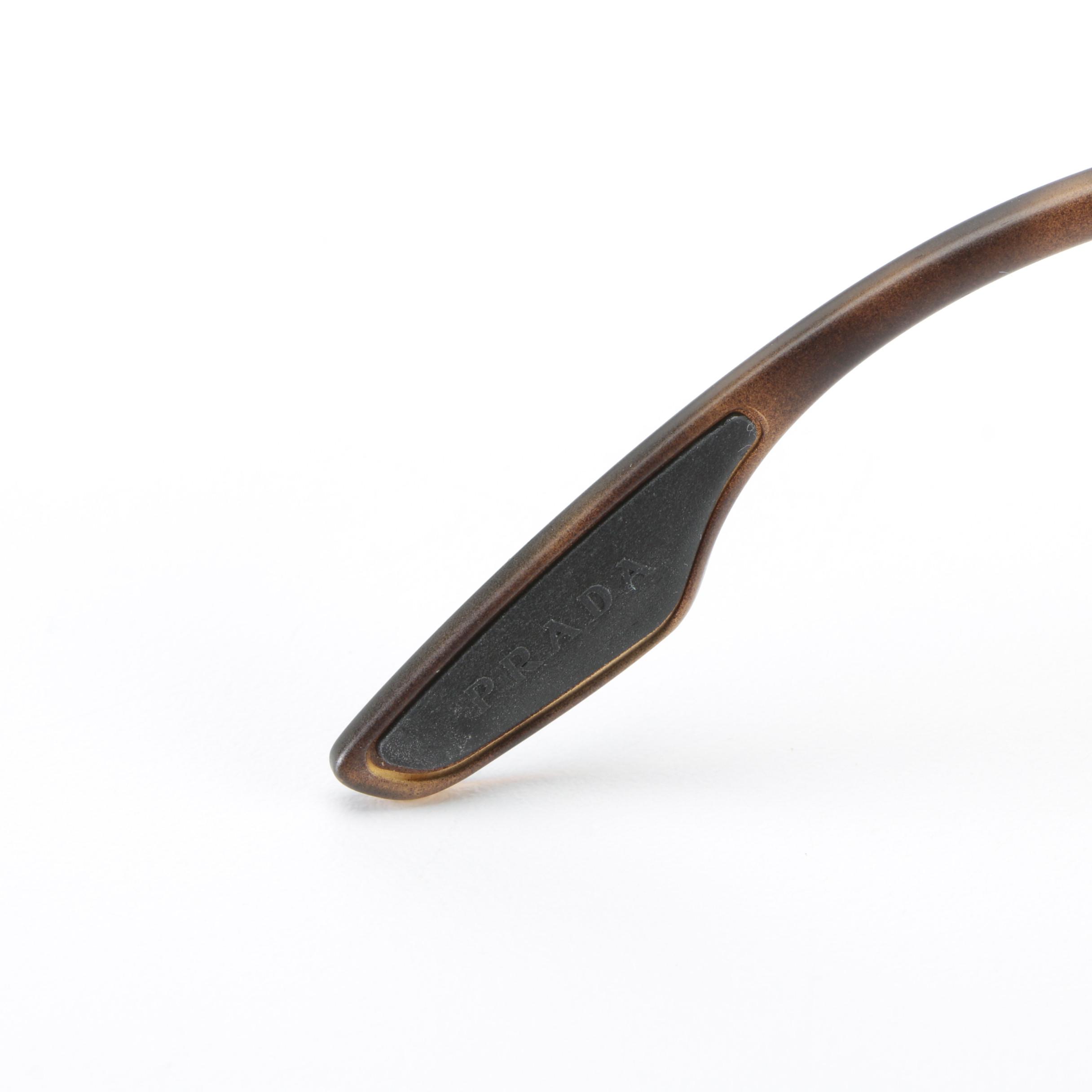 Prada Linea Rossa SPS 06V Square Sunglasses in Brown Havana with Case and Box