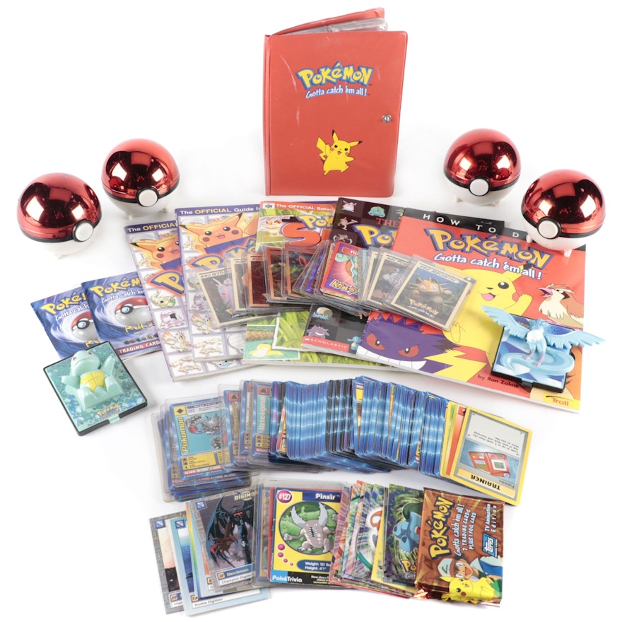 Gold Plated Trading Cards with Pokémon and Digimon Collection, 1990s - 2000s