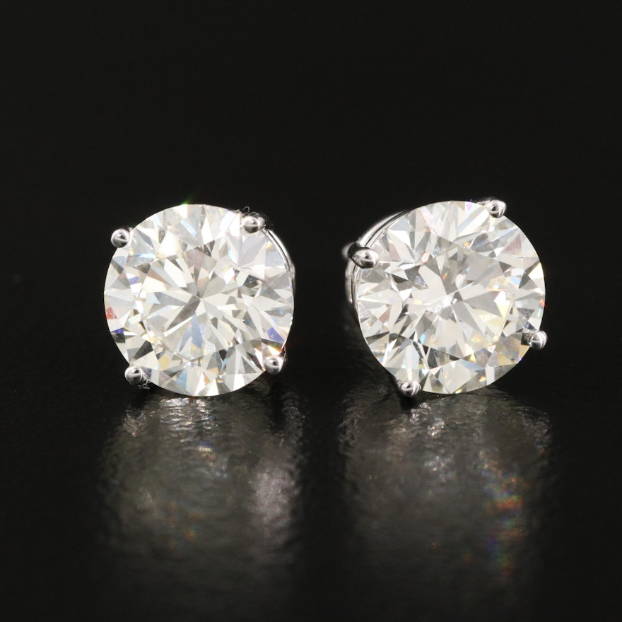 14K 3.90 CTW Diamond Stud Earrings with Online IGI Reports