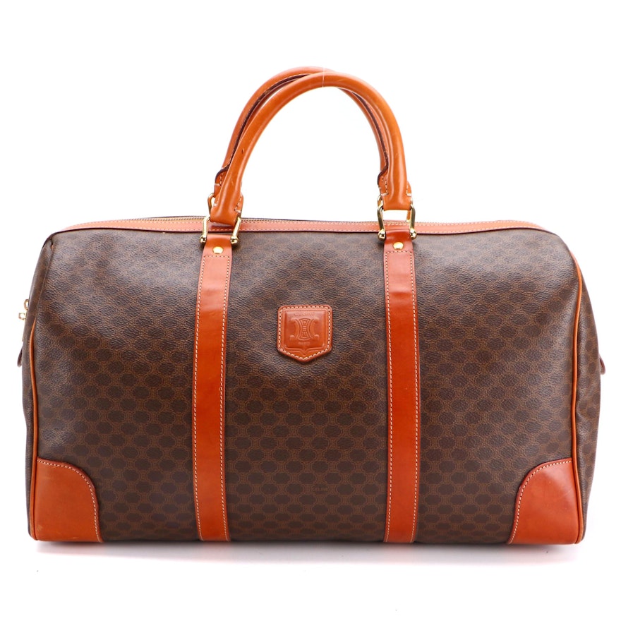 Celine Duffel Bag in Macadam Monogram Canvas and Leather