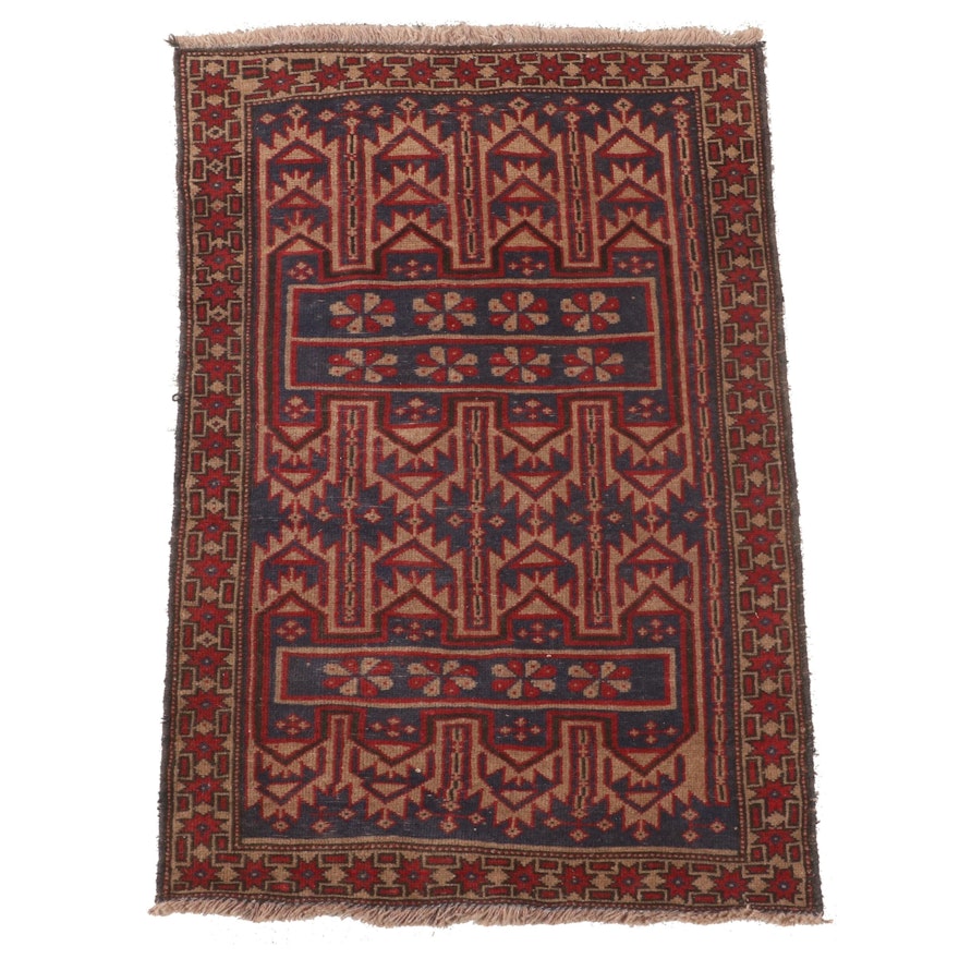 2'10 x 4'3 Hand-Knotted Persian Baluch Accent Rug