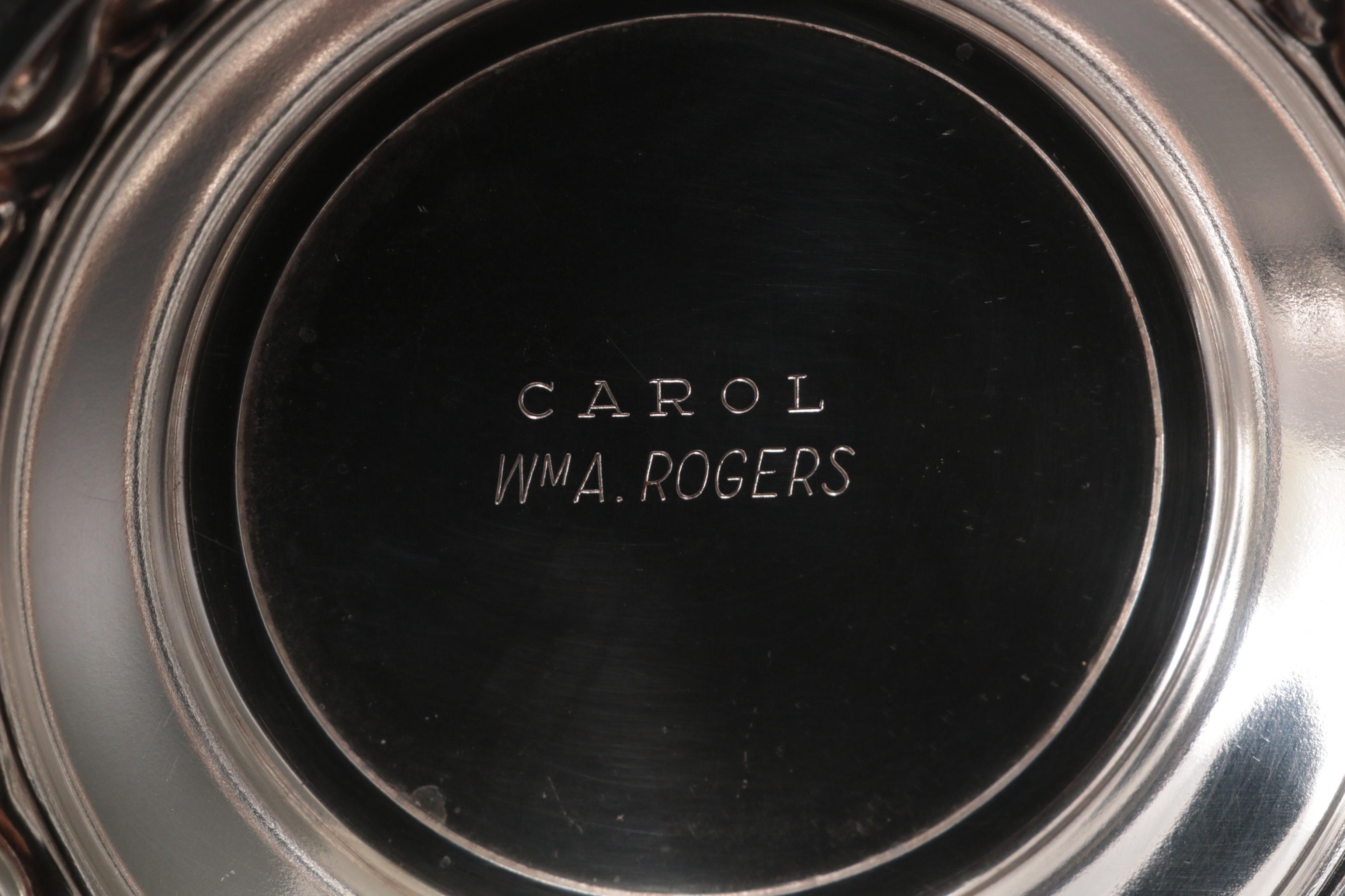 Wm. A. Rogers "Carol" Silver Plate Pitcher with Other Silver Plate Serveware