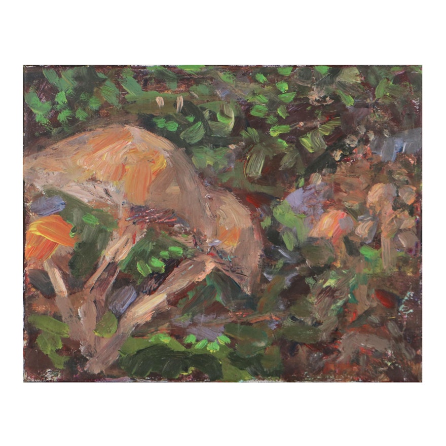 Leif Janek Acrylic Painting of Mushrooms