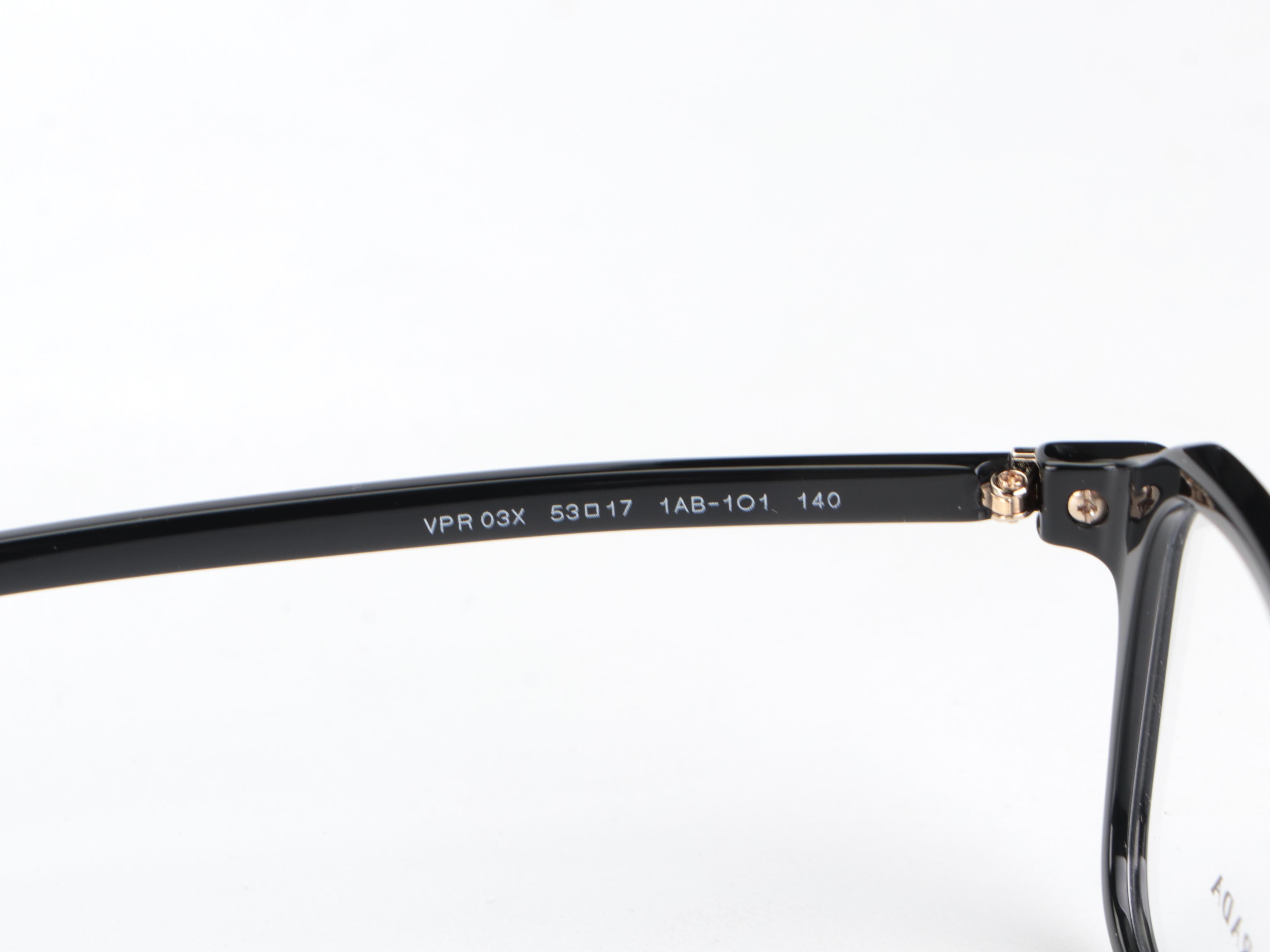 Prada VPR03X Black Frame Browline Square Lens Eyeglasses with Box and Case