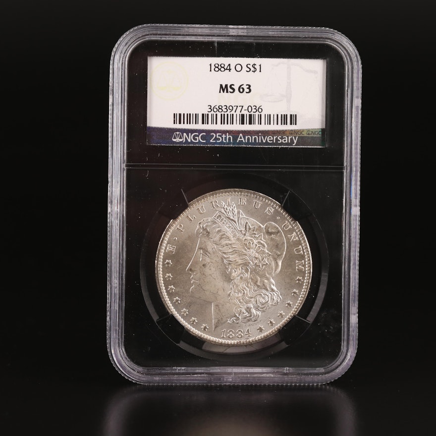 NGC Graded MS63 1884-O Silver Morgan Dollar