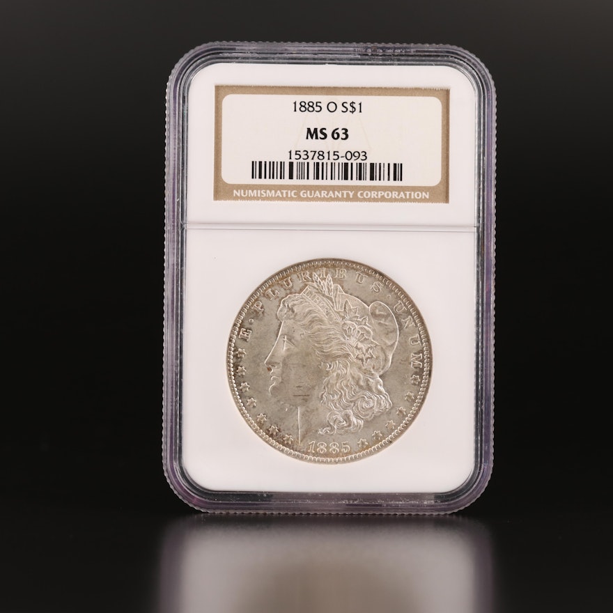 NGC Graded MS63 1885-O Silver Morgan Dollar