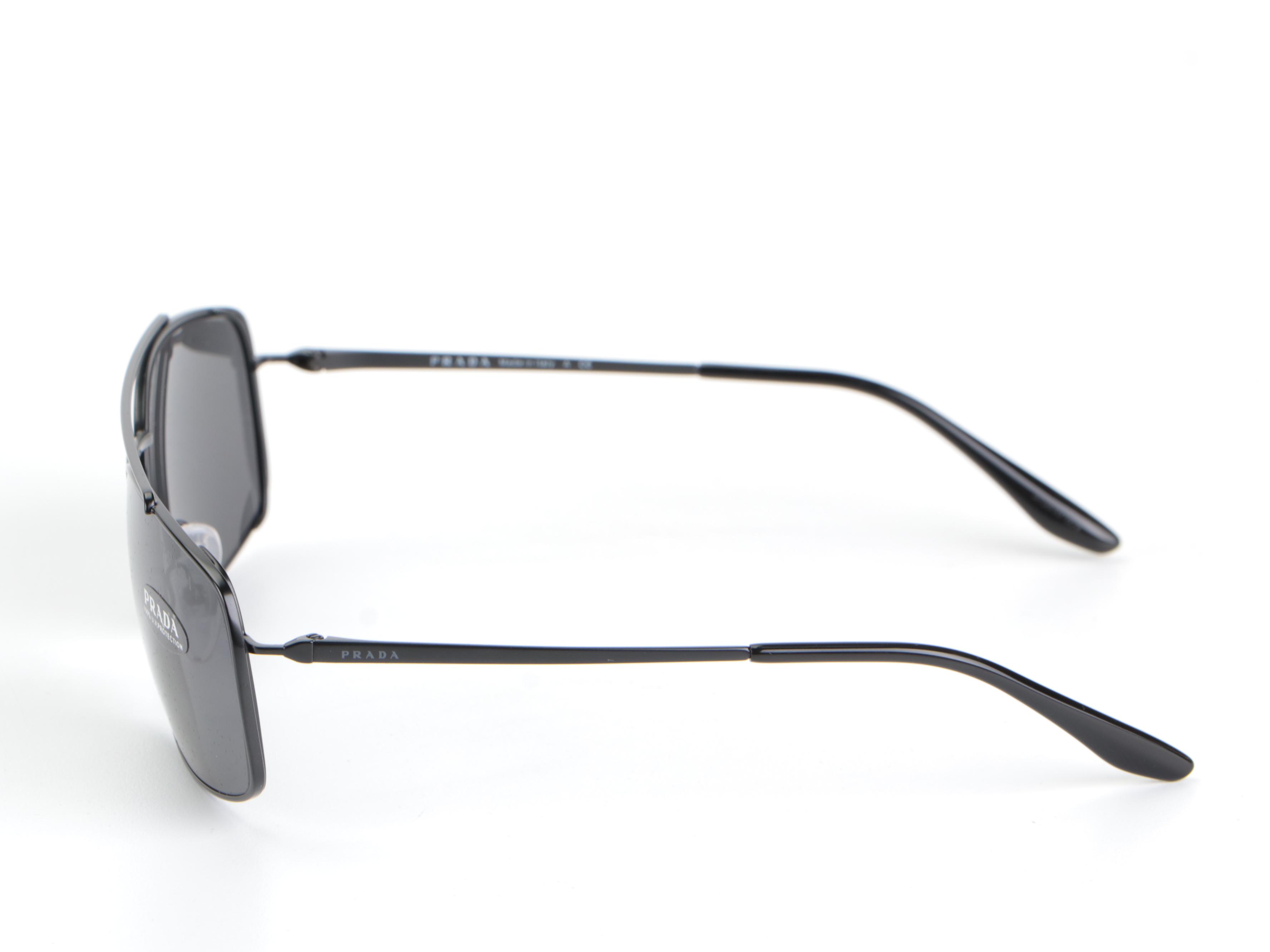 Prada SPR 64V Rectangular Sunglasses with Case and Box